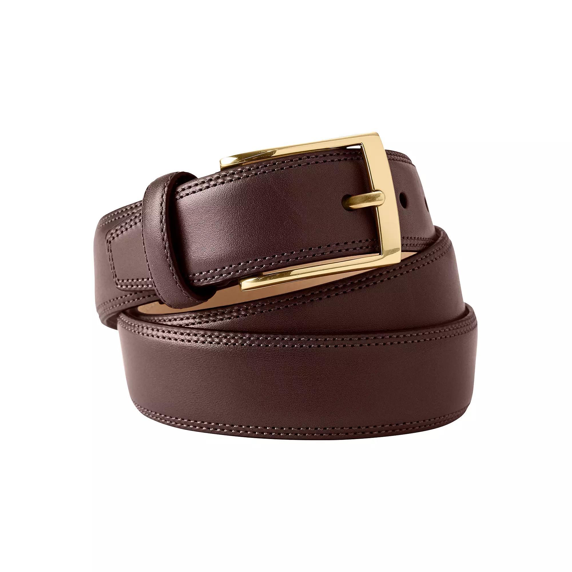Men's Lands' End Big Glove Leather Belt, Size: 52, Brown Product Image