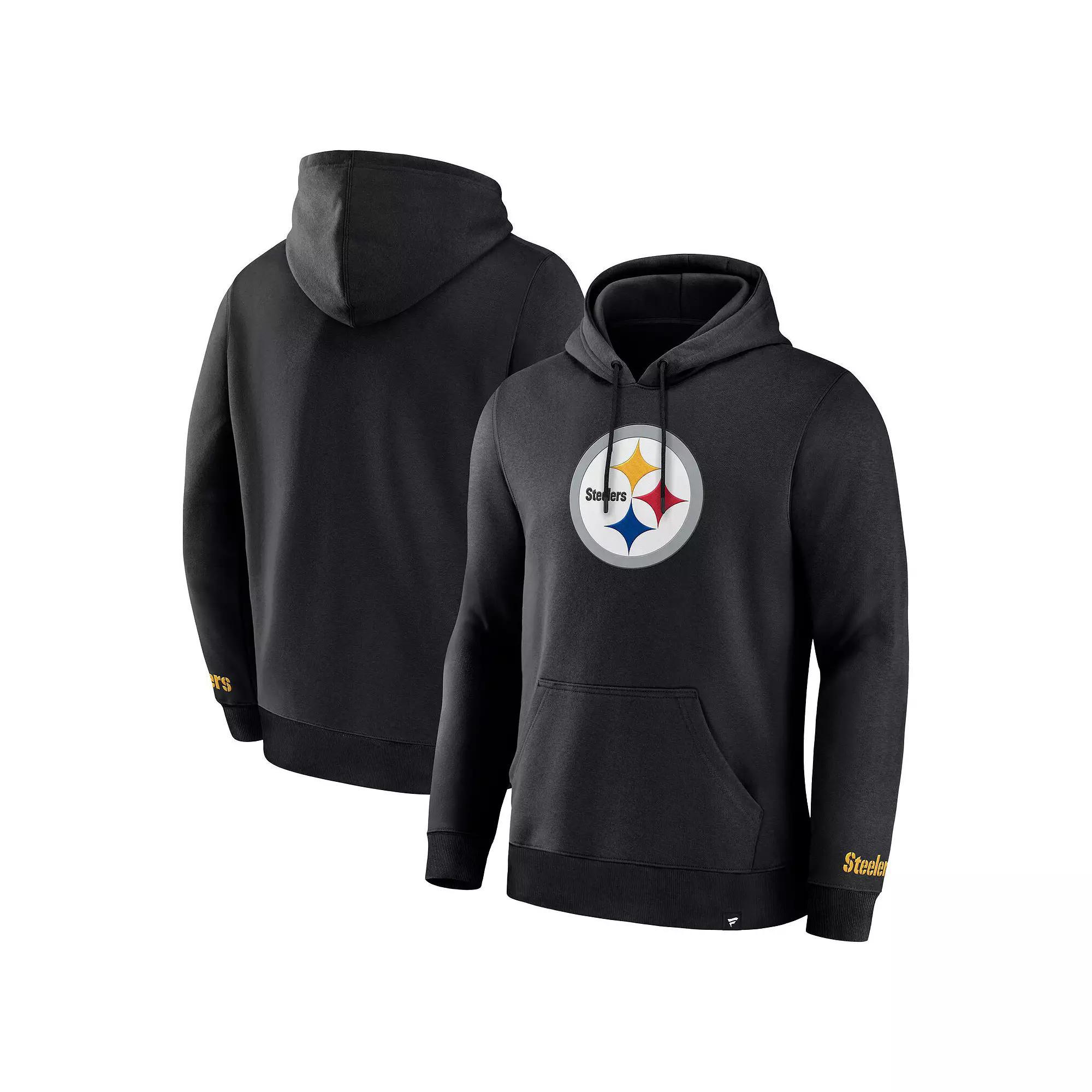 Men's Fanatics  Black Pittsburgh Steelers Legacy Fleece Pullover Hoodie, Size: Medium Product Image