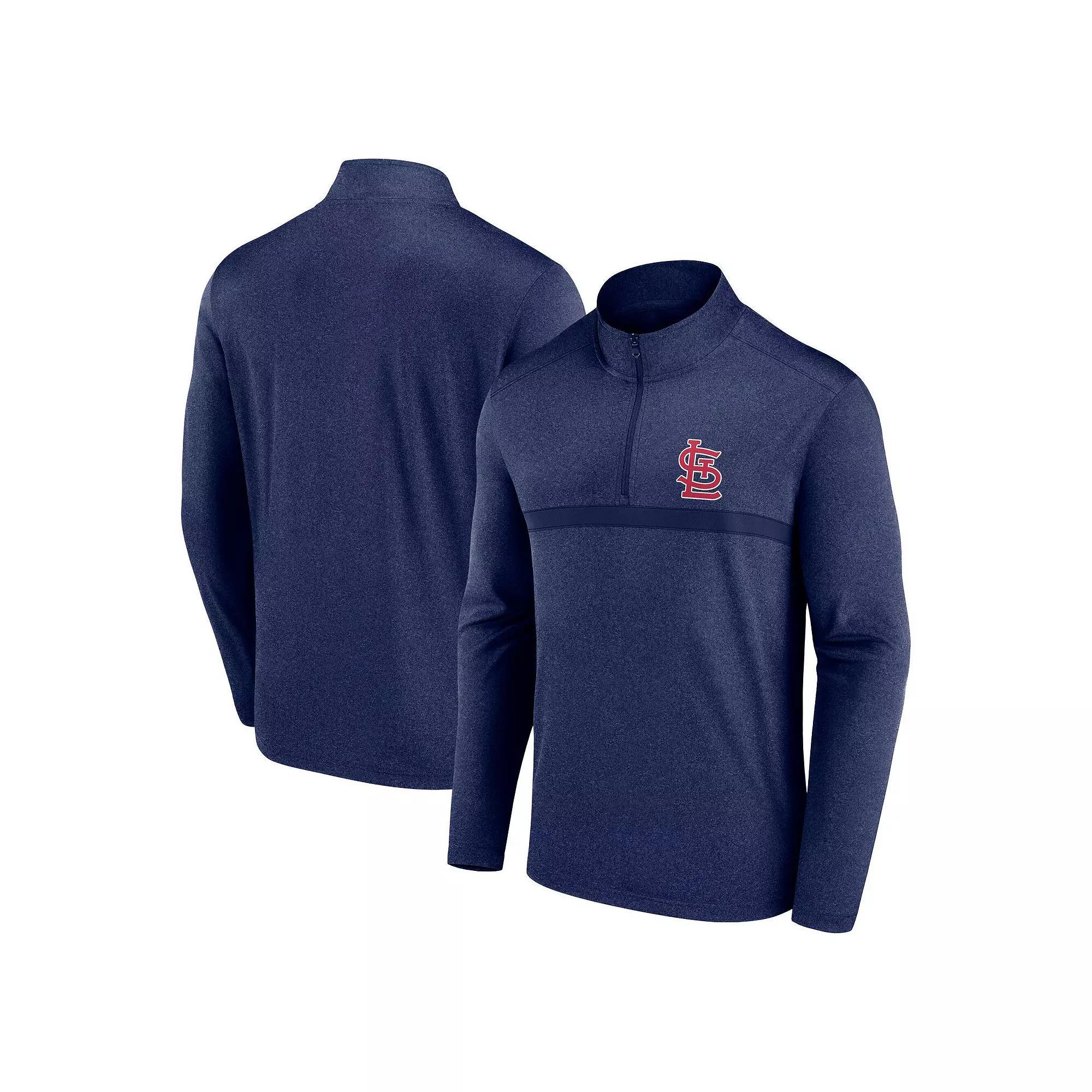 Men's Fanatics  Heather Navy St. Louis Cardinals Head-to-Head Quarter-Zip Pullover, Size: 2XL, Blue Product Image
