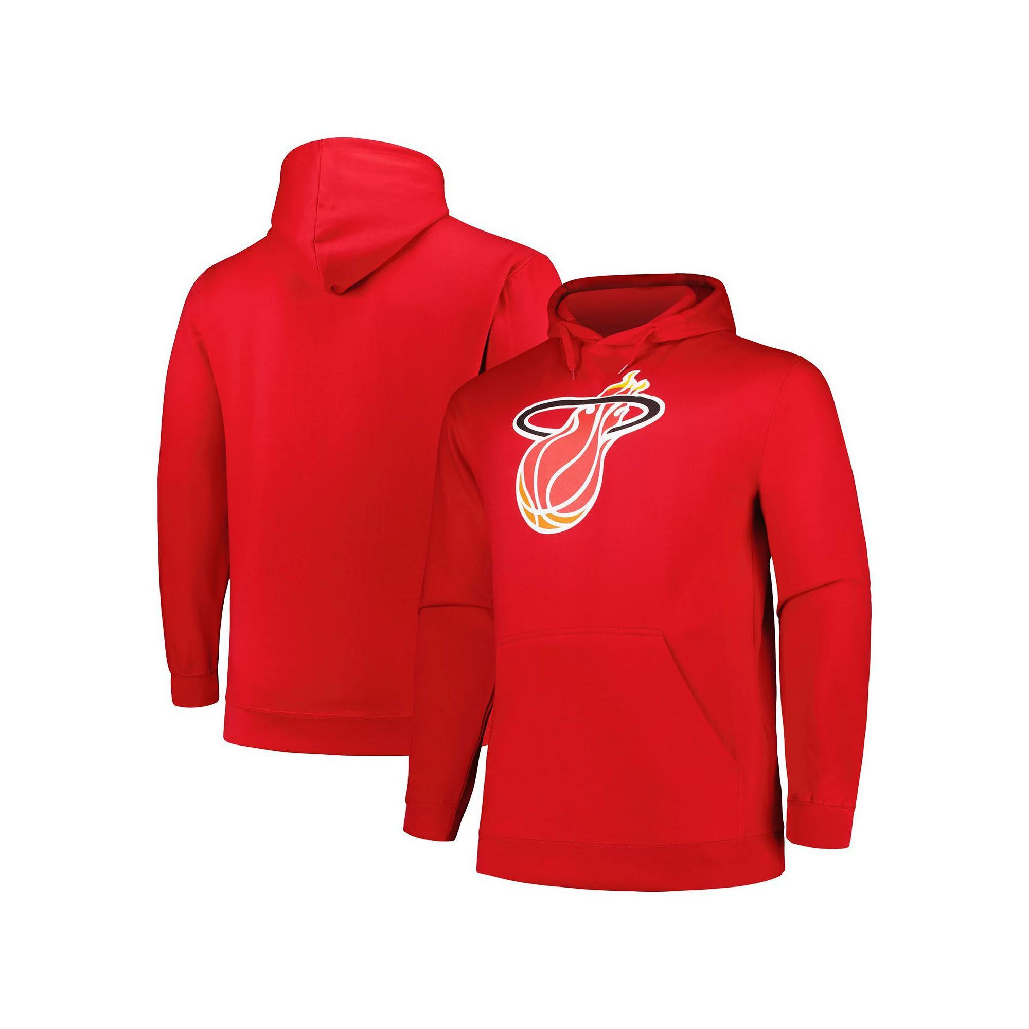 Men's Mitchell & Ness Red Miami Heat Hardwood Classics Big & Tall Pullover Hoodie, Size: 3XB Product Image