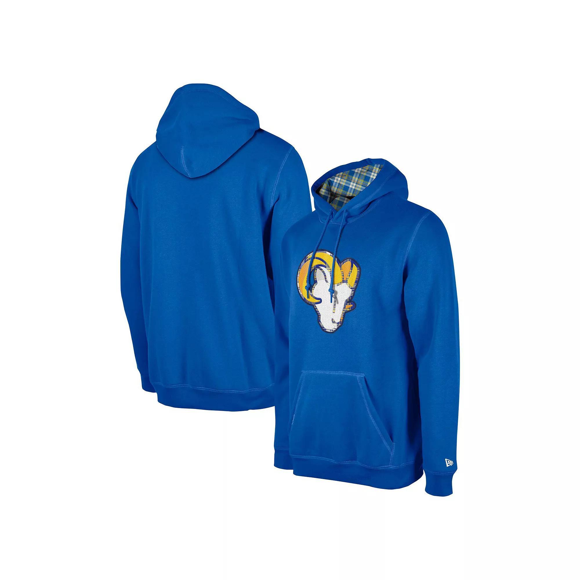 Men's New Era Royal Los Angeles Rams 3rd Down Plaid Pullover Hoodie, Size: 2XL, Blue Product Image