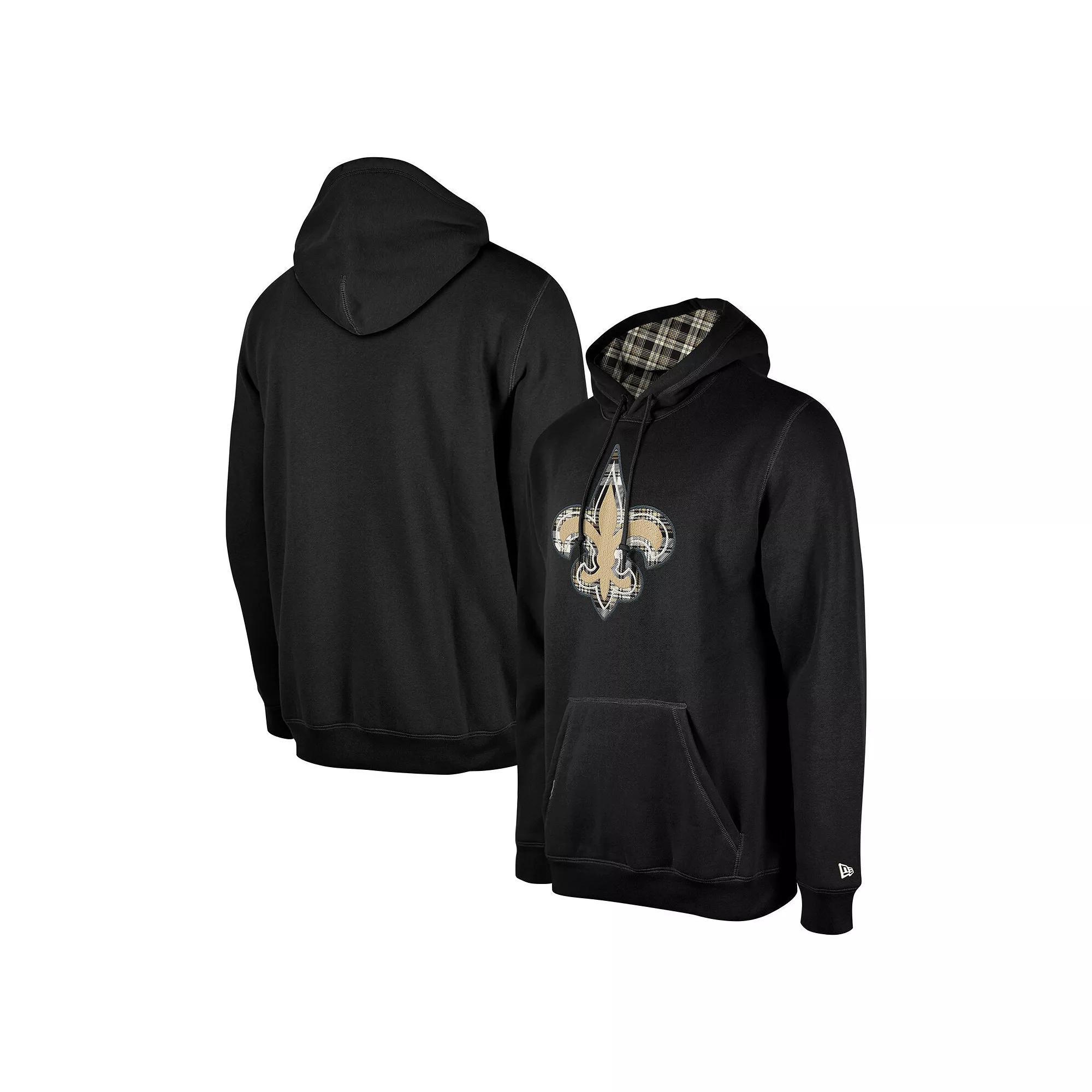 Men's New Era Black New Orleans Saints 3rd Down Plaid Pullover Hoodie, Size: Small Product Image