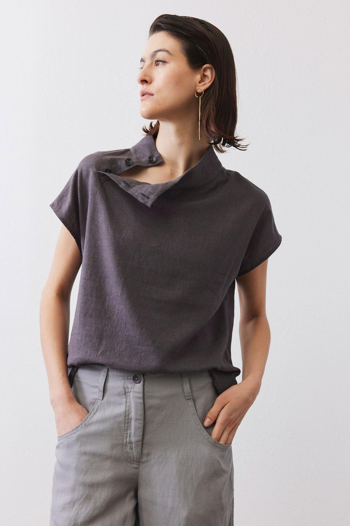 Buttoned Up Linen Top Product Image