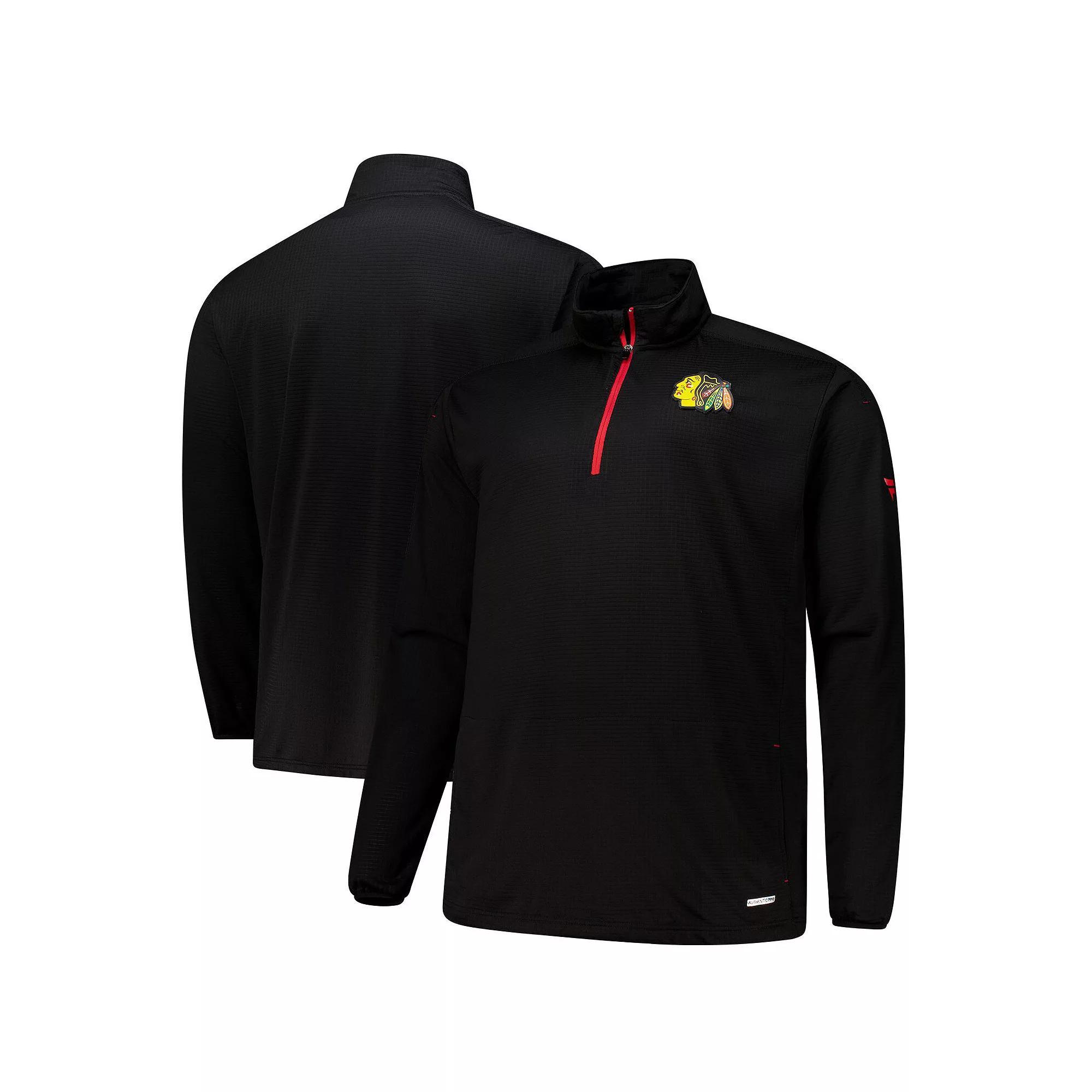 Men's Fanatics  Black Minnesota Wild Big & Tall Authentic Pro Quarter-Zip Pullover, Size: 3XB Product Image