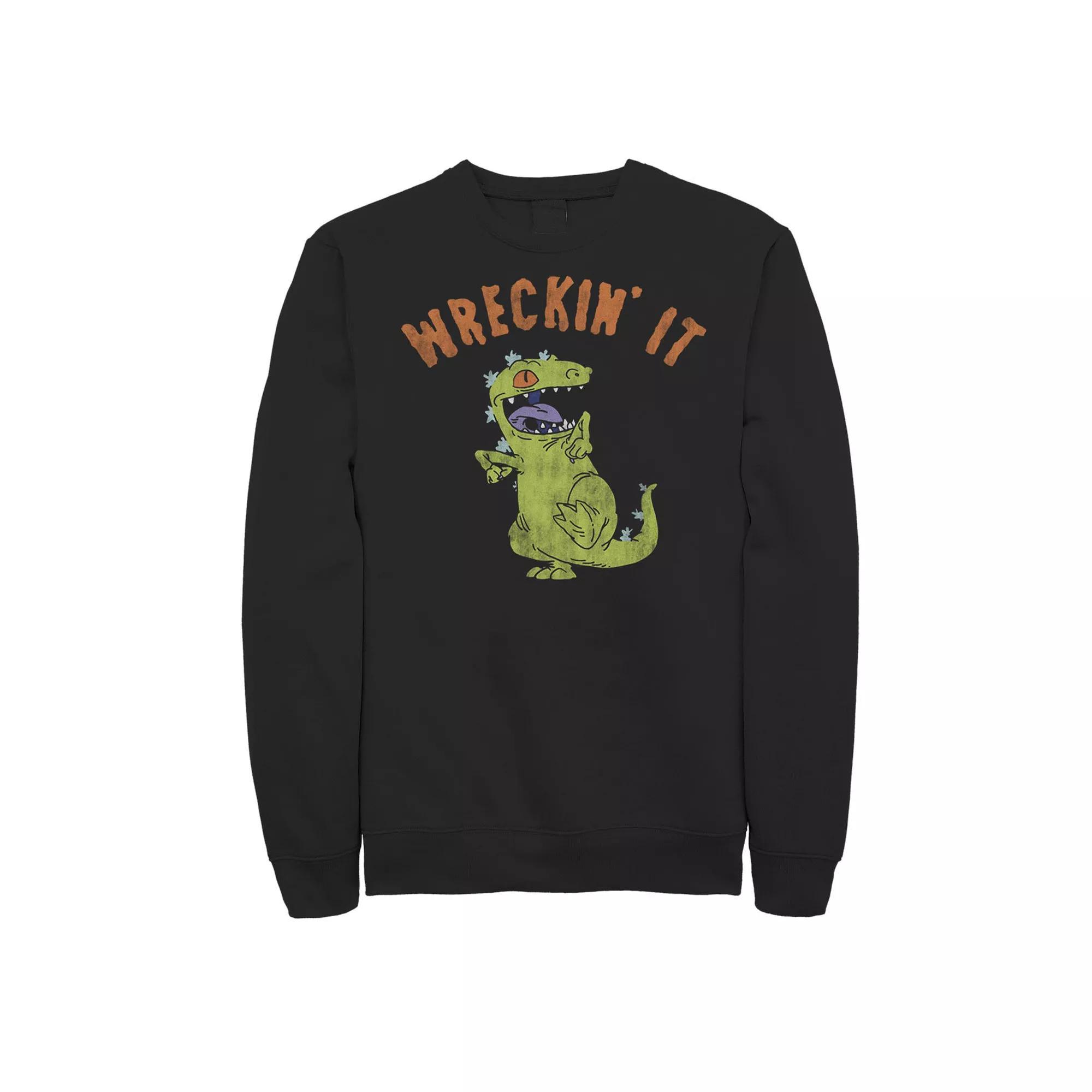 Men's Rugrats Reptar Wreckin' It Fleece, Size: Large, Black Product Image