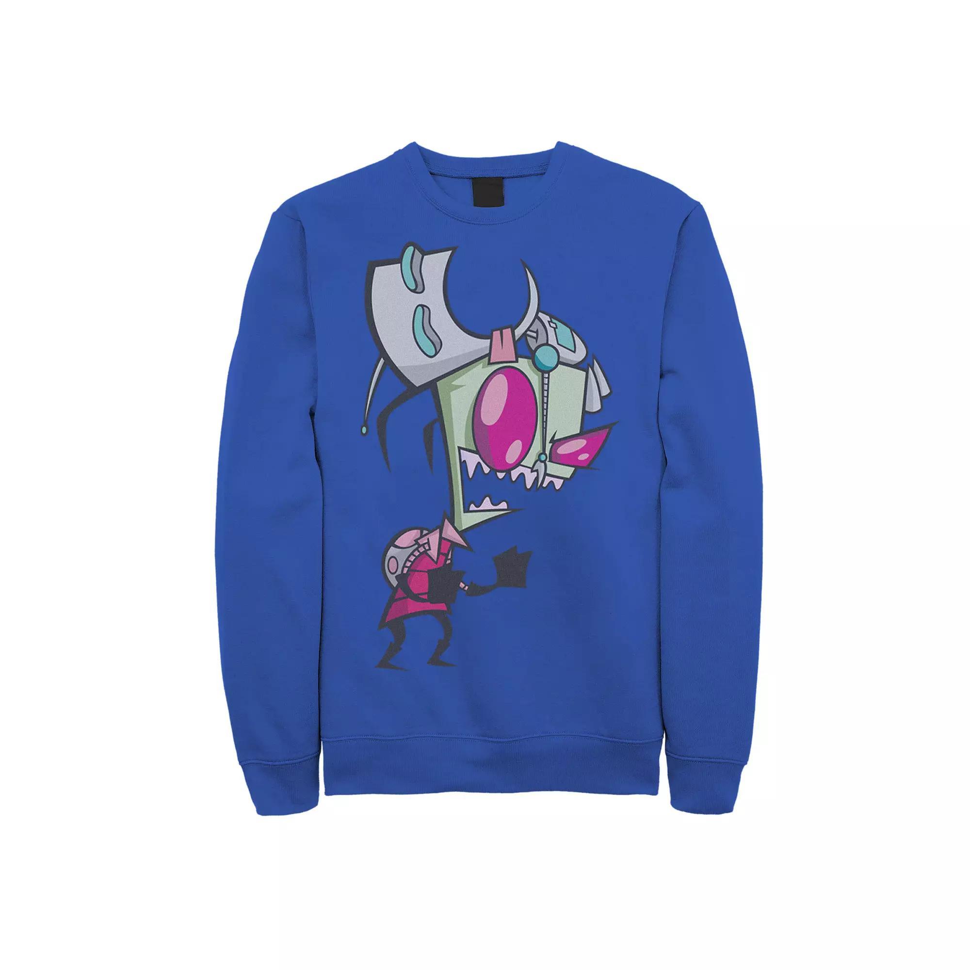 Mens Nickelodeon Invader Zim Menacing Laugh Tired Gir Portrait Graphic Fleece Pullover Product Image
