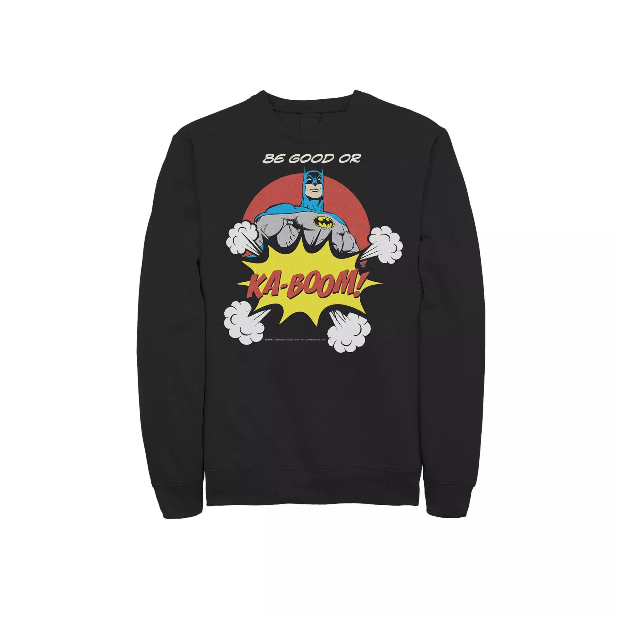 Men's DC Comics Batman Ka-Boom Pop Art Text Poster Sweatshirt, Size: Small, Black Product Image