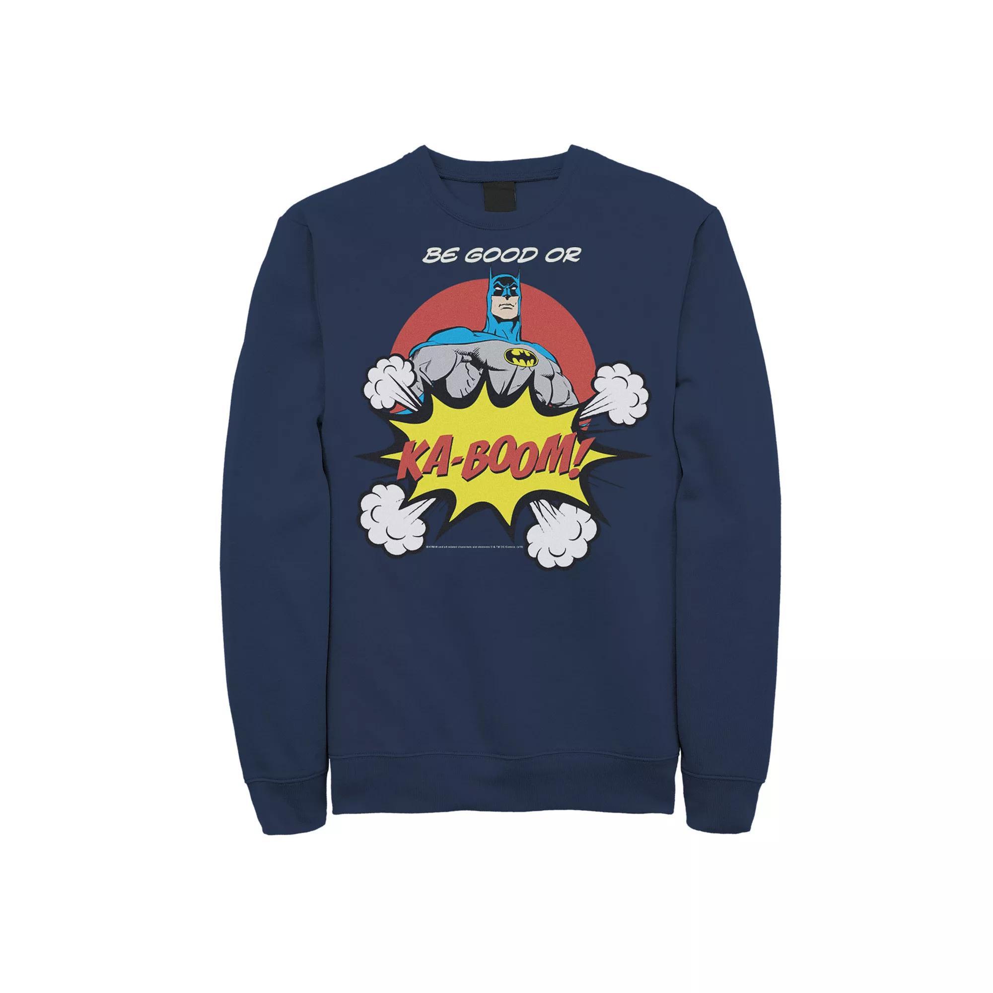 Men's DC Comics Batman Ka-Boom Pop Art Text Poster Sweatshirt, Size: Small, Black Product Image