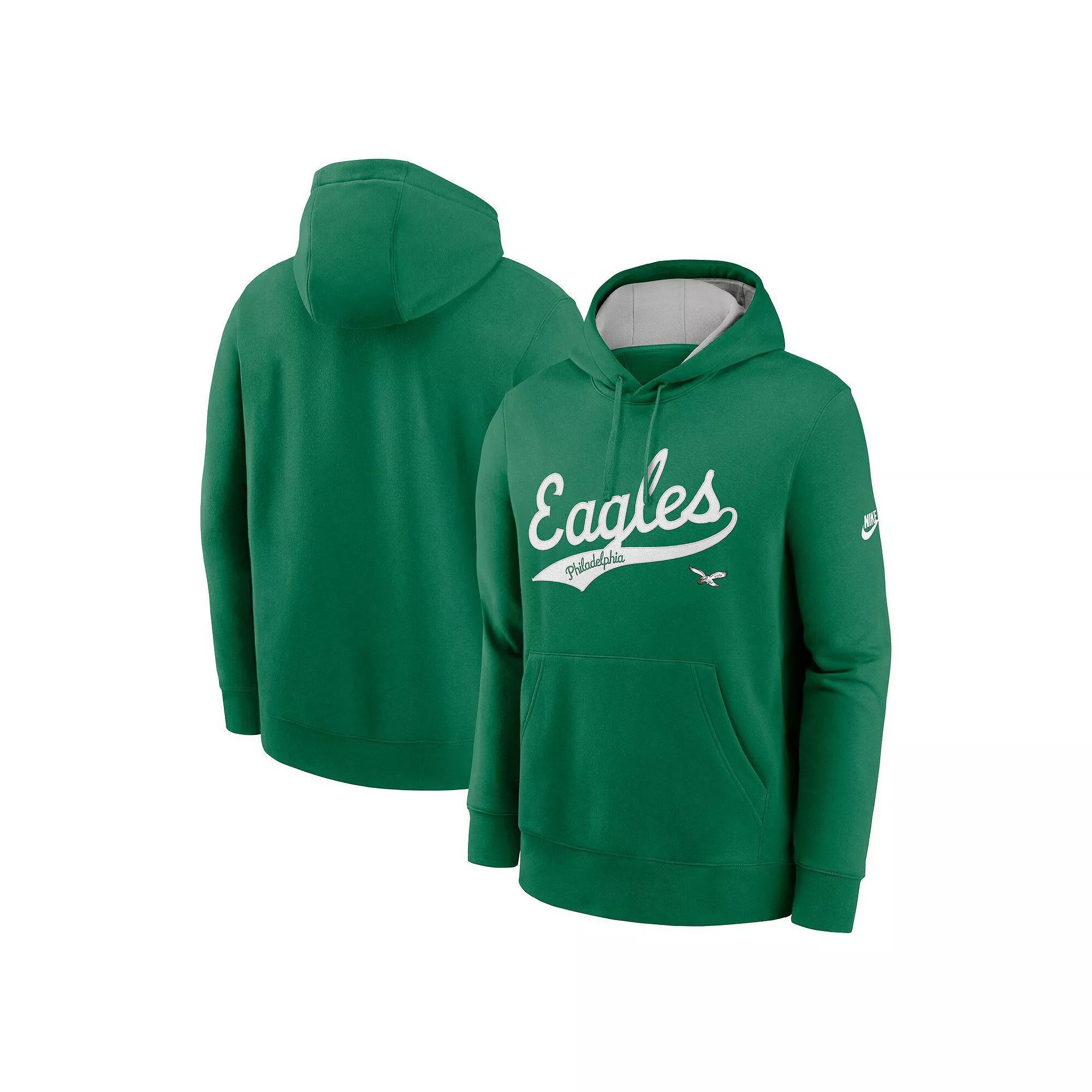 Men's Nike Kelly Green Philadelphia Eagles Rewind Club Logo Pullover Hoodie, Size: Small Product Image