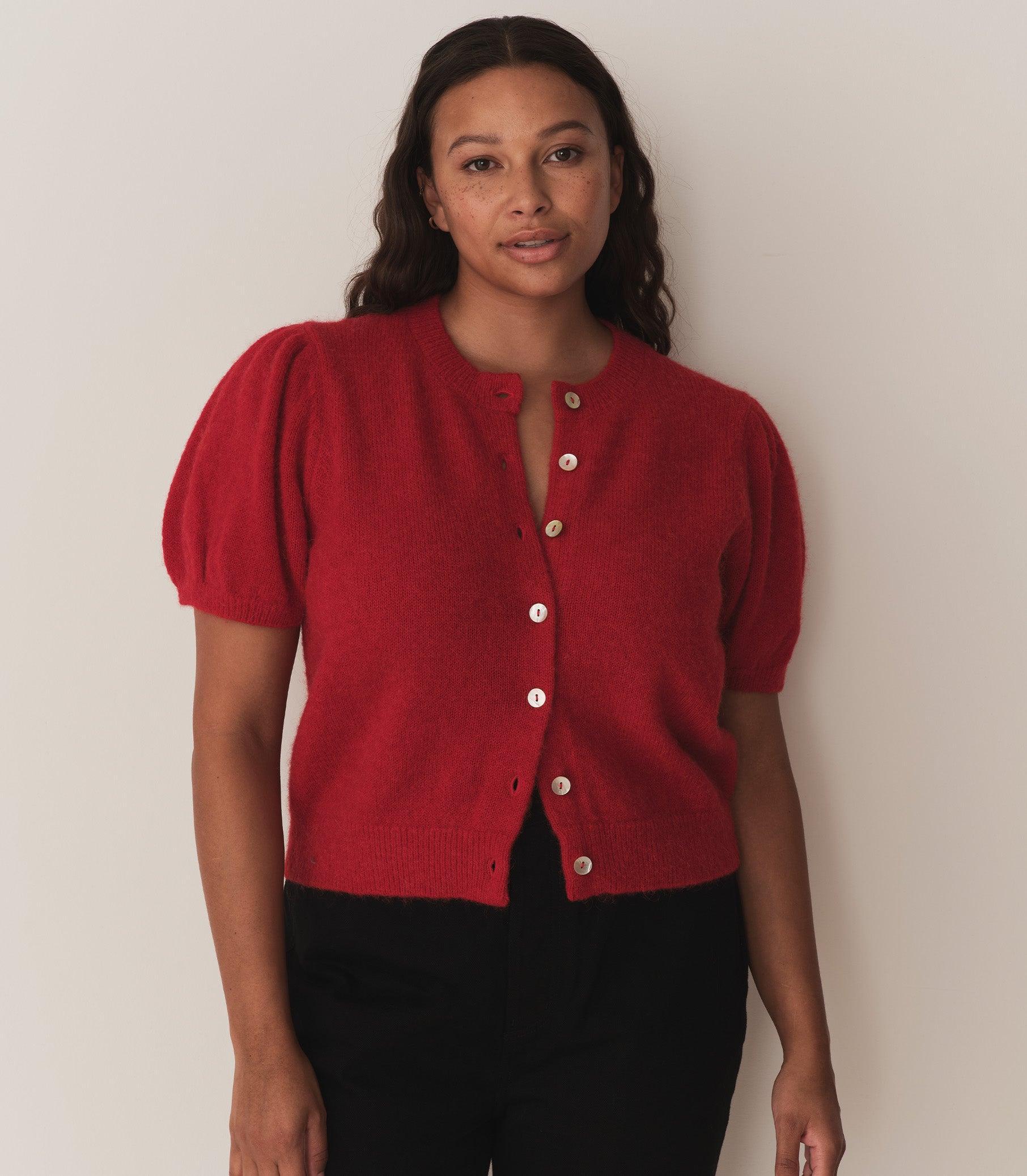 ANISA CARDIGAN -- CERISE Product Image