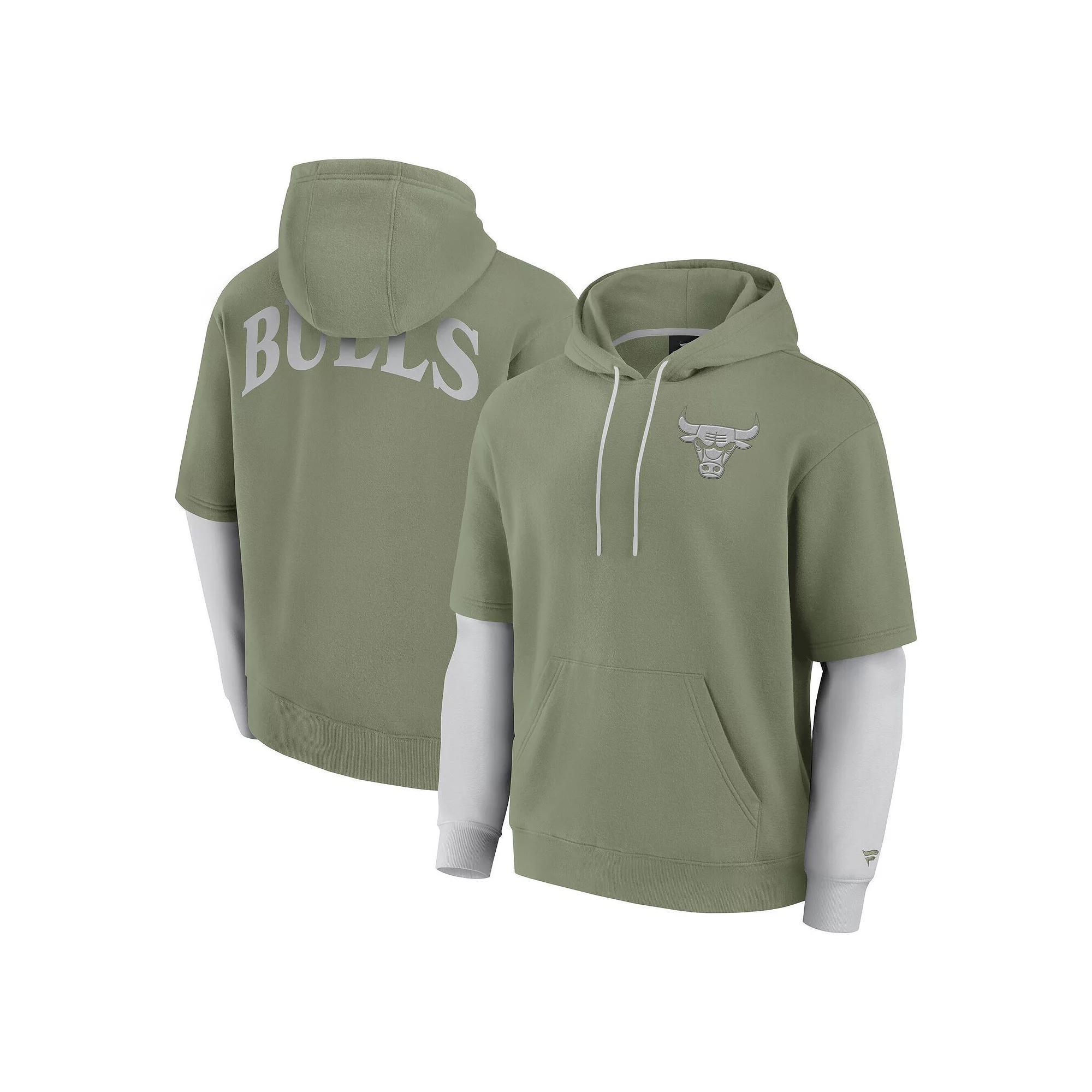 Men's Fanatics  Olive Chicago Bulls Elements Sleek Pullover Hoodie, Size: XL, Team Product Image
