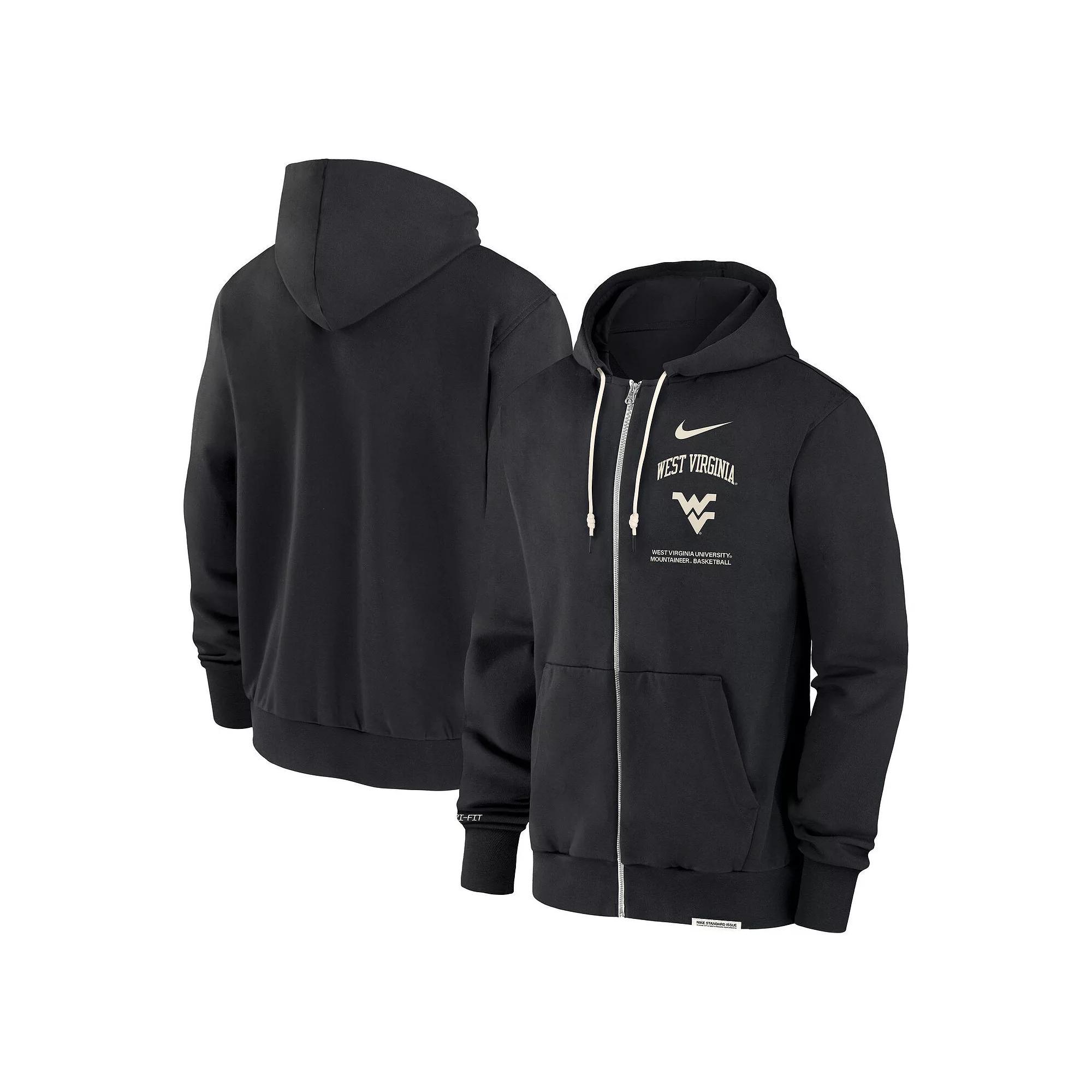 Men's Nike Black West Virginia Mountaineers On-Court Performance Full-Zip Hoodie, Size: XL Product Image