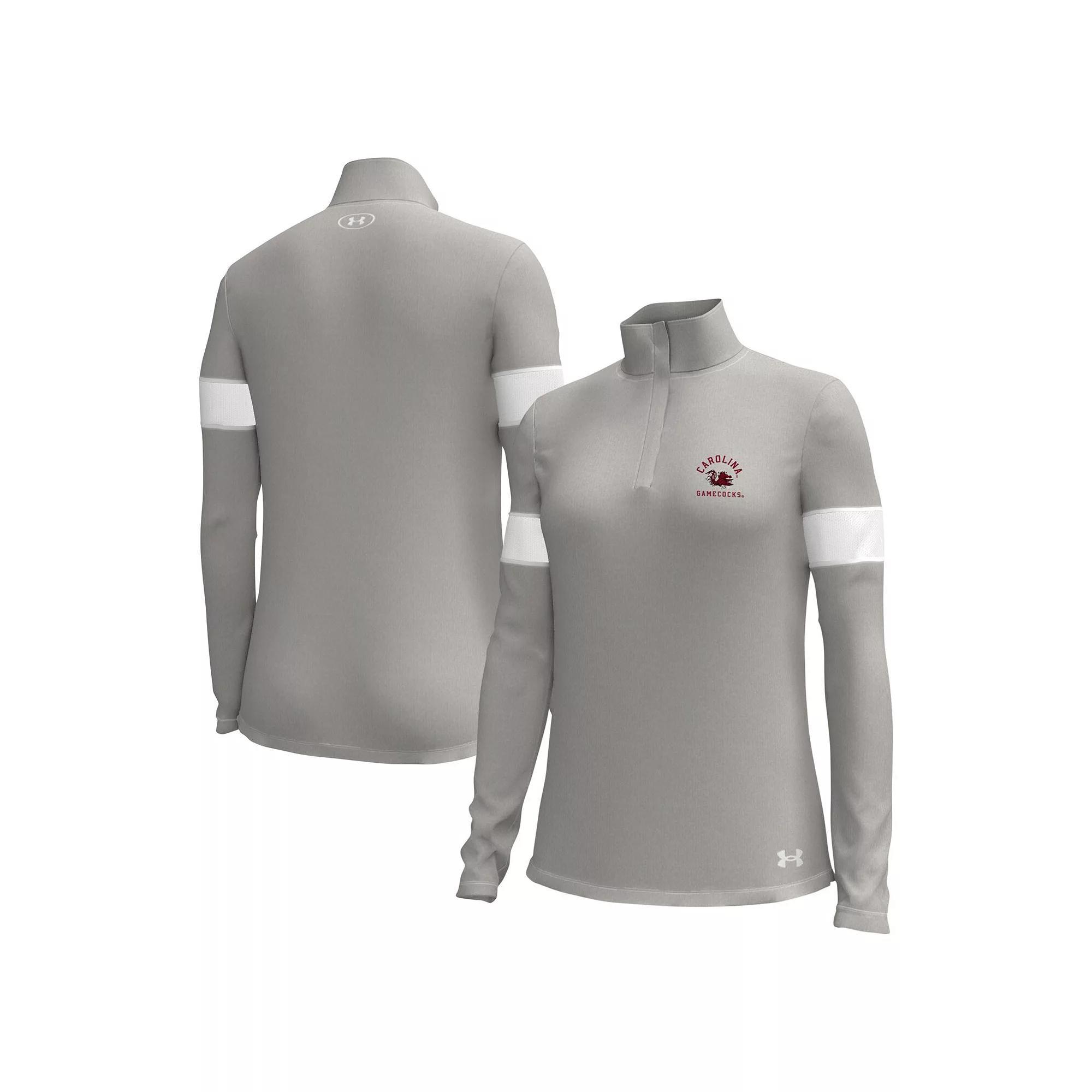 Women's Under Armour Gray Wisconsin Badgers Gameday Challenger Quarter-Zip Top, Size: XS, Grey Product Image