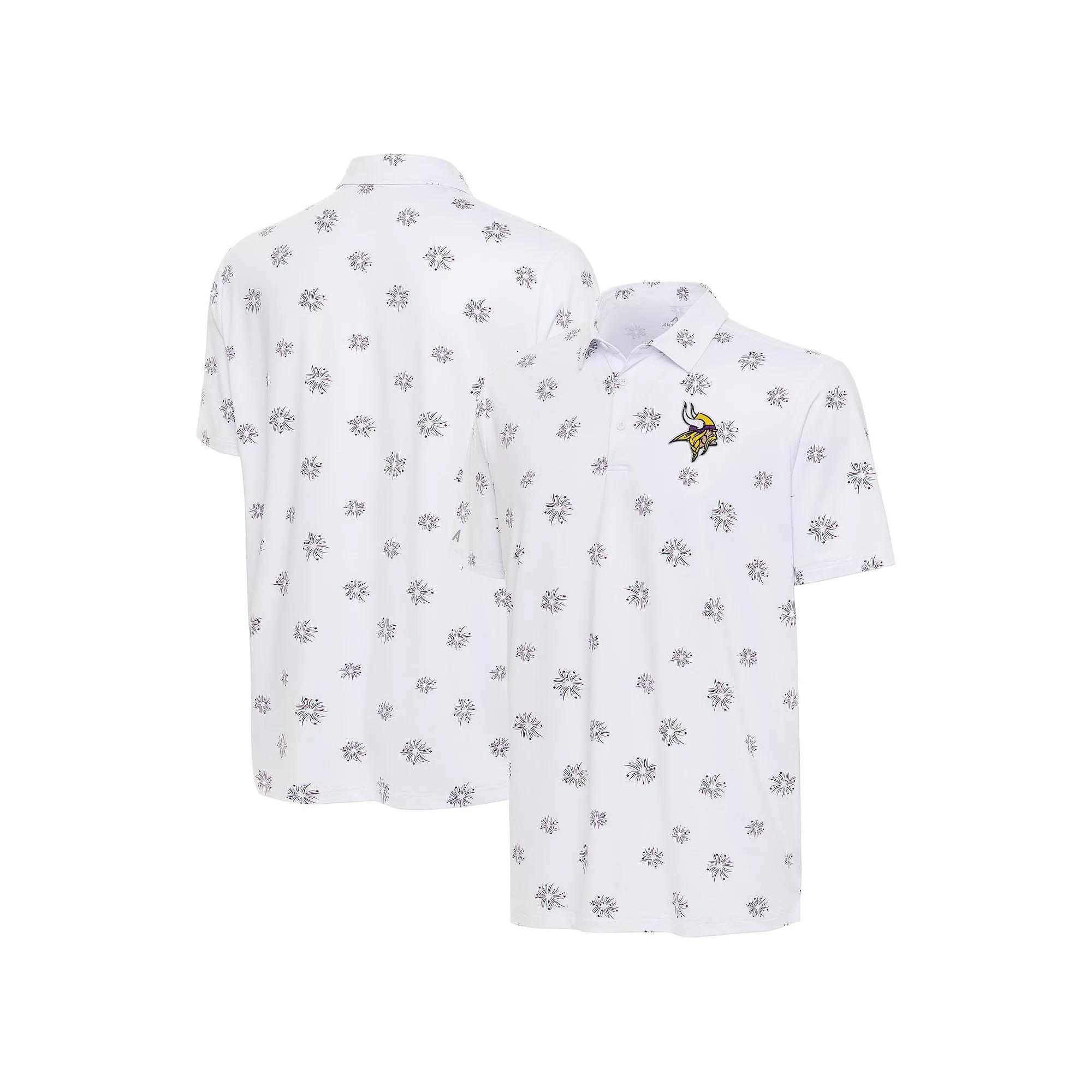 Men's Antigua White Cincinnati Bengals Fireworks Polo, Size: Large Product Image