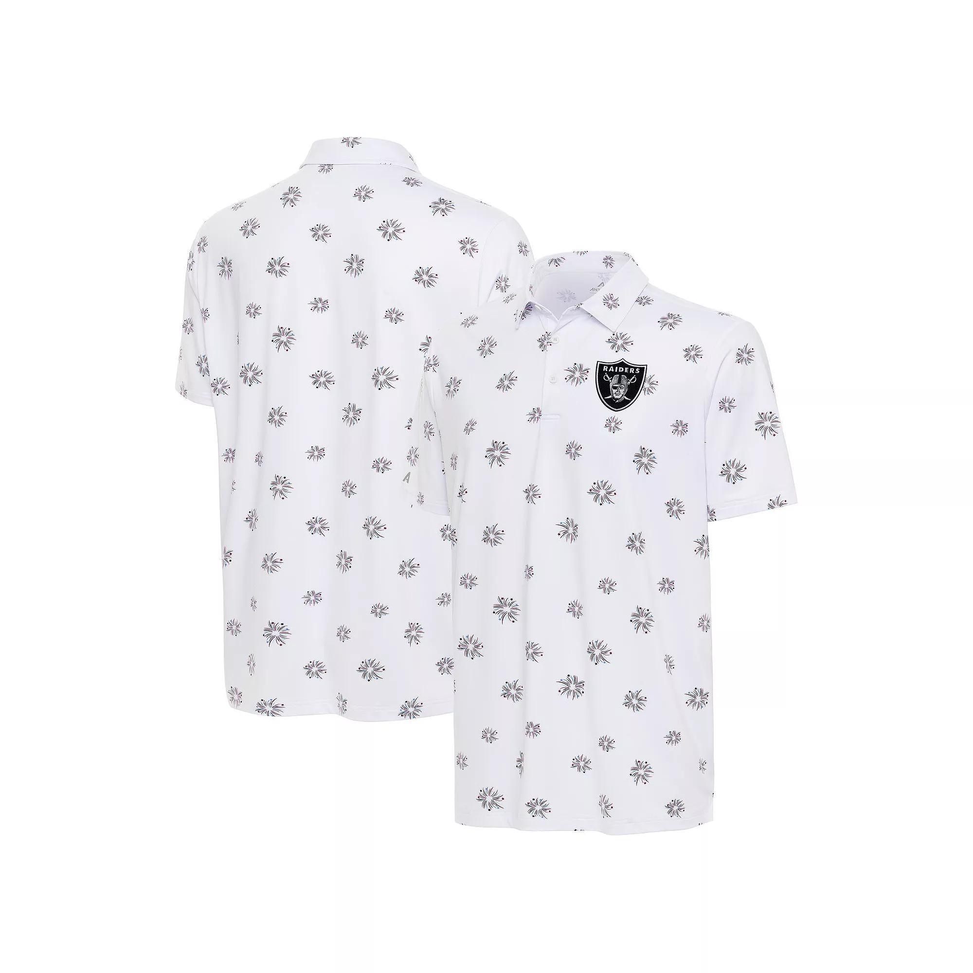Men's Antigua White Las Vegas Raiders Fireworks Polo, Size: 2XL, Lvr White Product Image