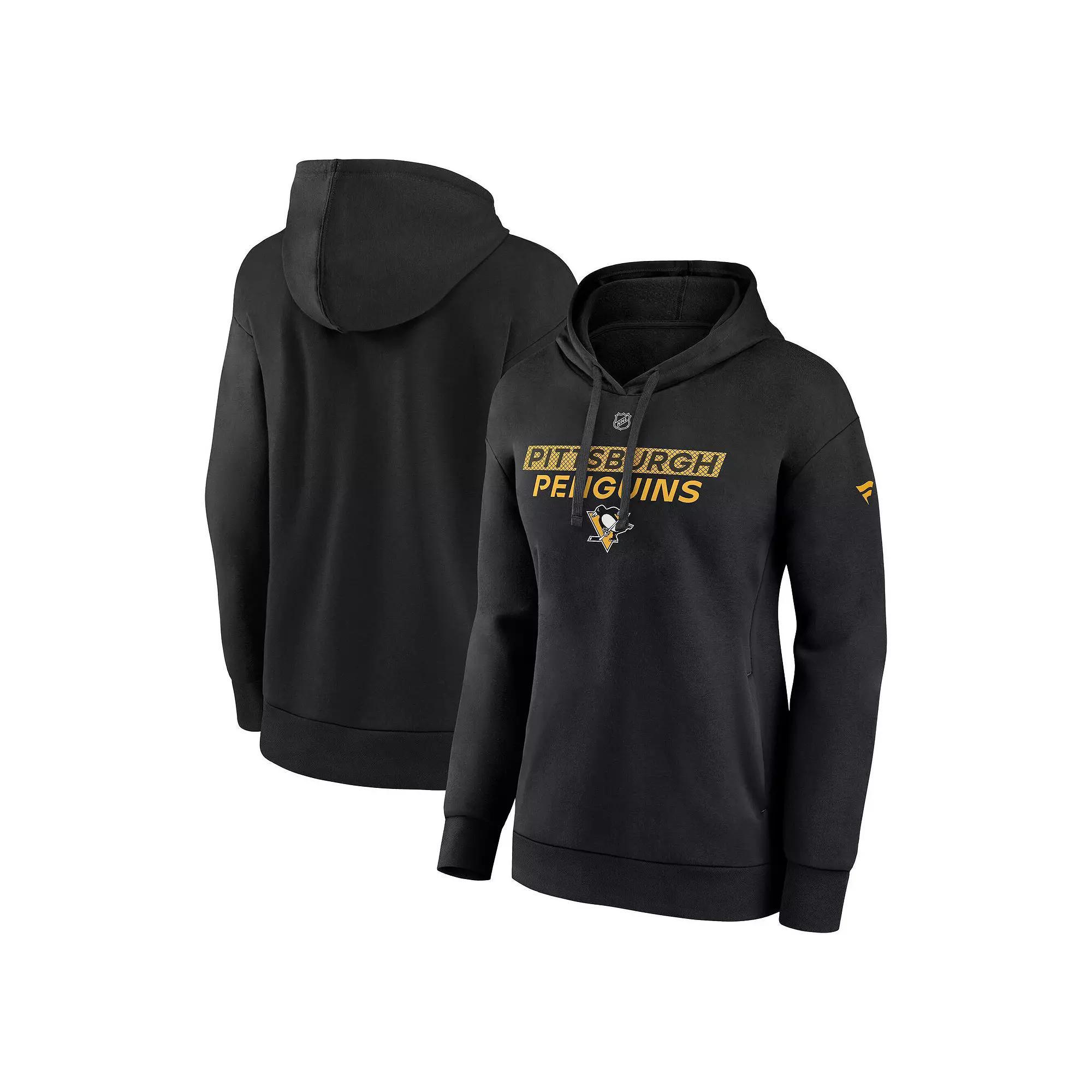 Women's Fanatics  Black Pittsburgh Penguins Authentic Pro Core Primary Fleece Pullover Hoodie, Size: Small Product Image