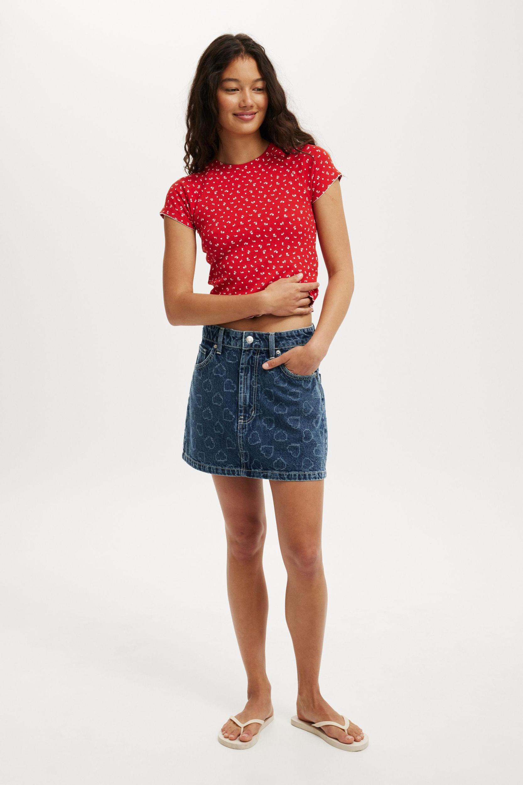 Scarlet Pointelle Raglan Tee Product Image