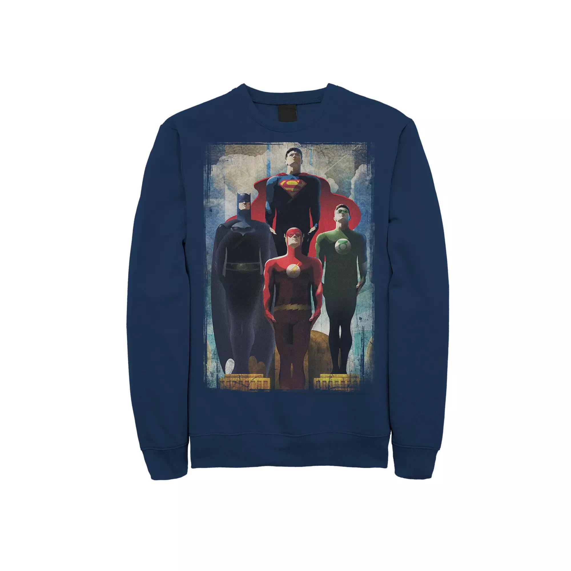 Men's DC Comics Justice League Heroes Look Up Sweatshirt, Size: Large, Black Product Image