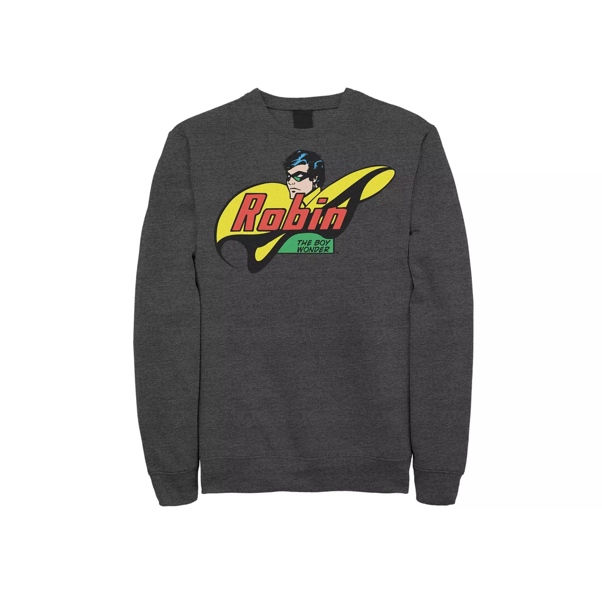 Men's DC Comics Robin The Boy Wonder Comic Sweatshirt, Size: Medium, Grey Heather Product Image