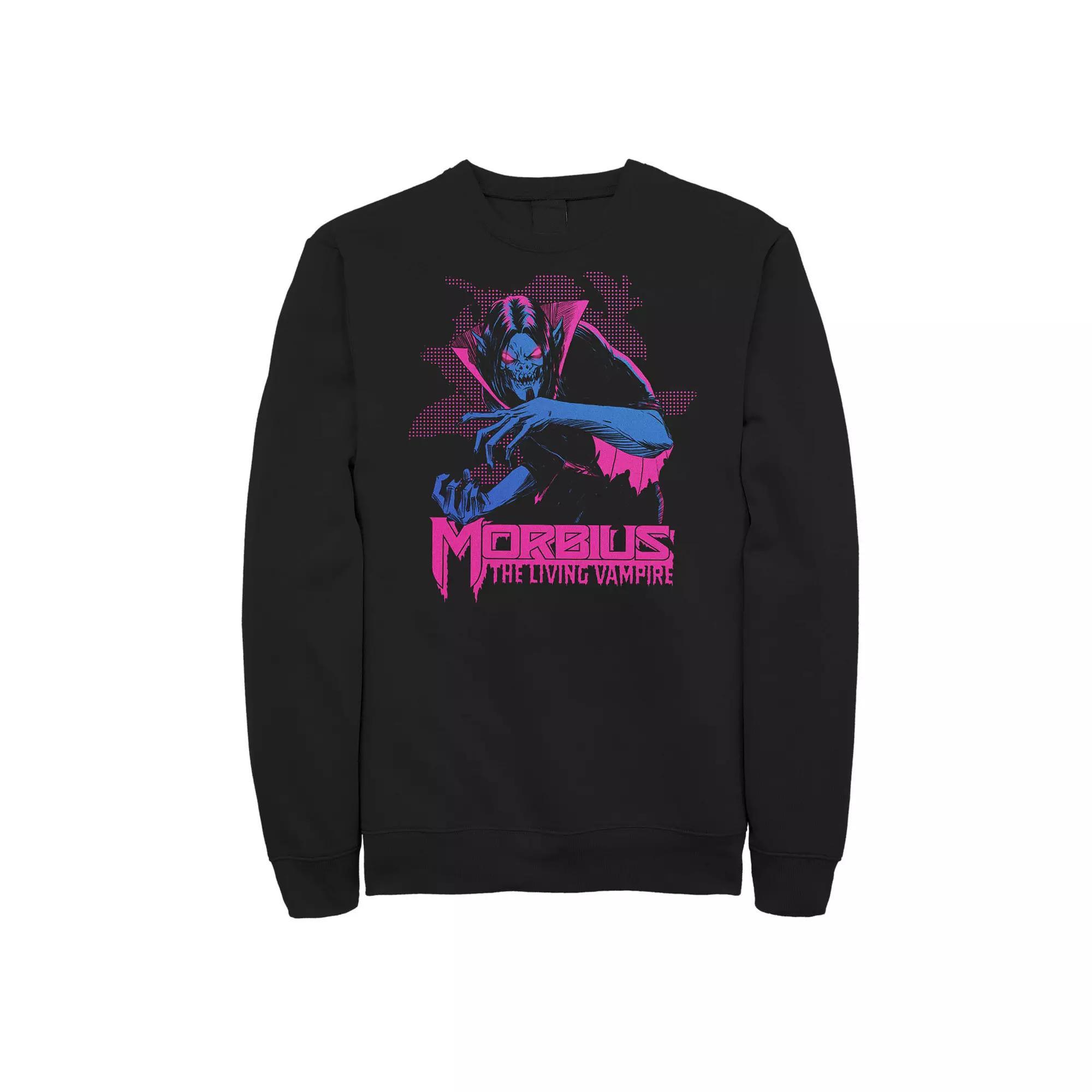 Big & Tall Marvel Morbius The Living Vampire Neon Comic Portrait Sweatshirt, Mens Product Image