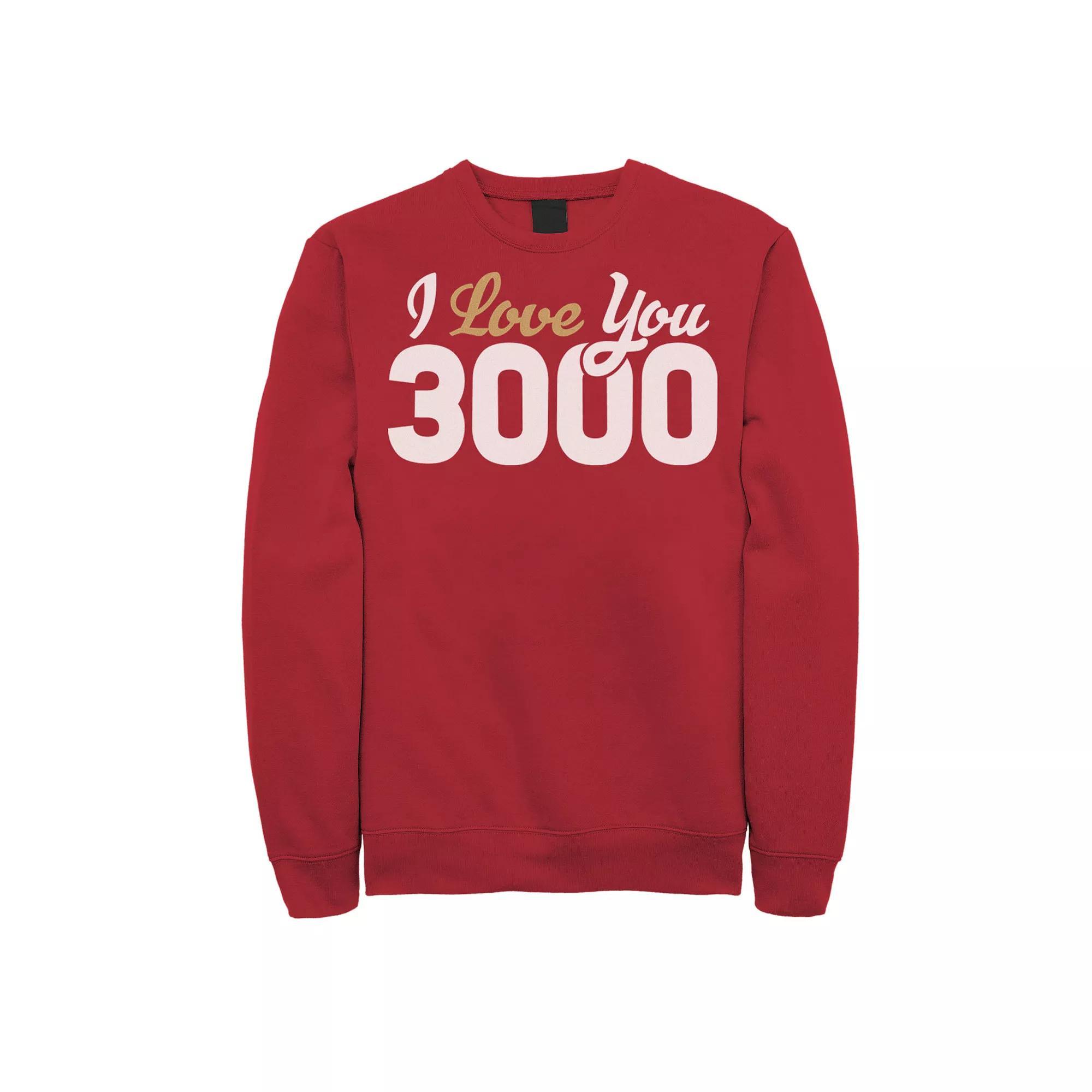 Mens Marvel Avengers Endgame Iron Man I Love You 3000 Quote Bold Sweatshirt Product Image
