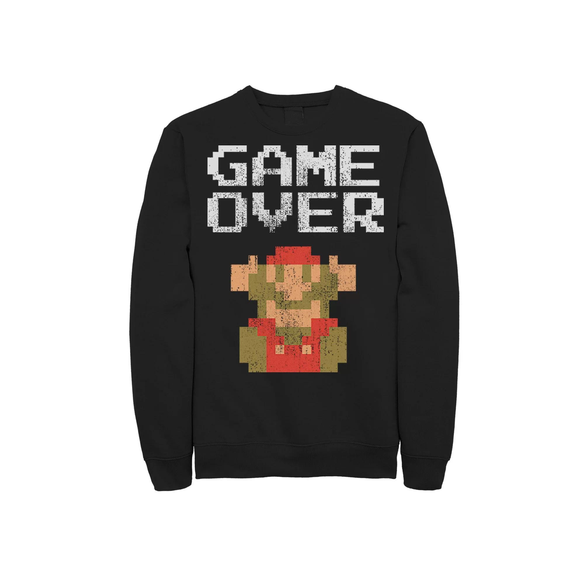 Mens Nintendo Super Mario Classic Game Over Mario Fall Sweatshirt Product Image