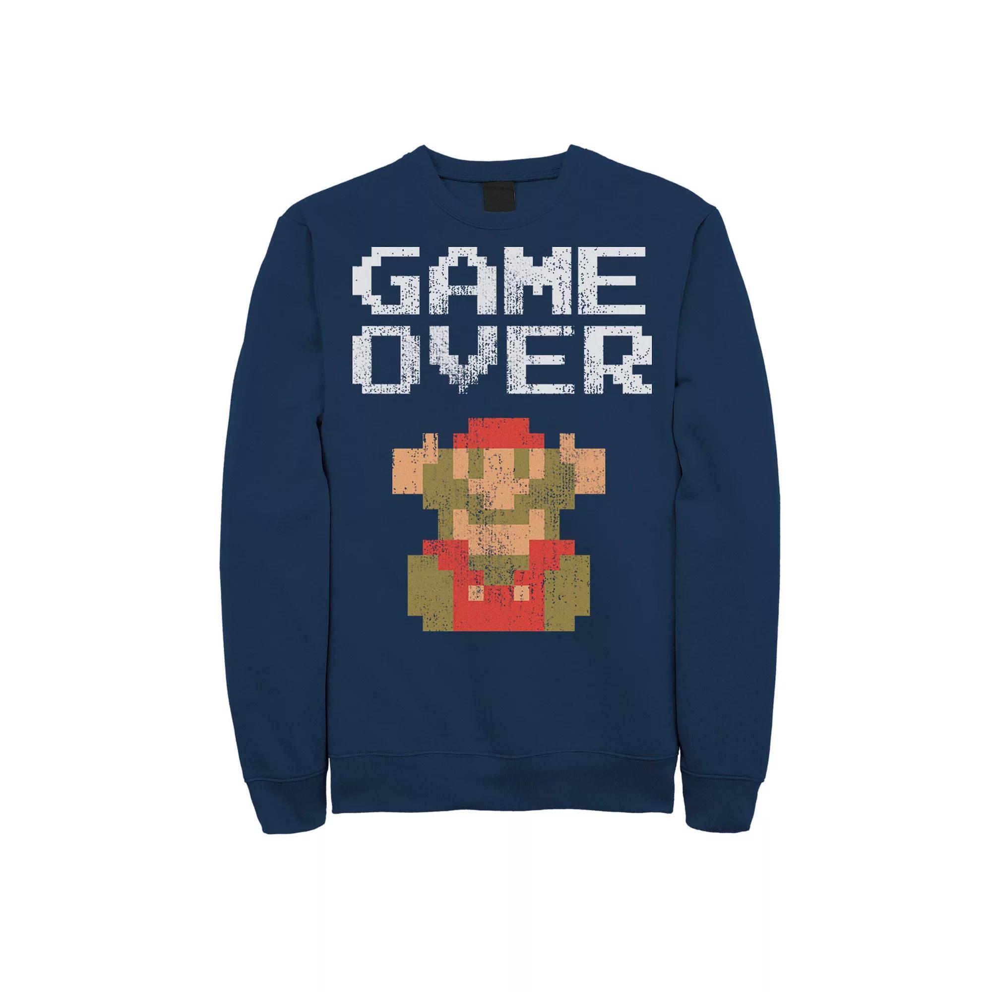 Mens Nintendo Super Mario Classic Game Over Mario Fall Sweatshirt Product Image