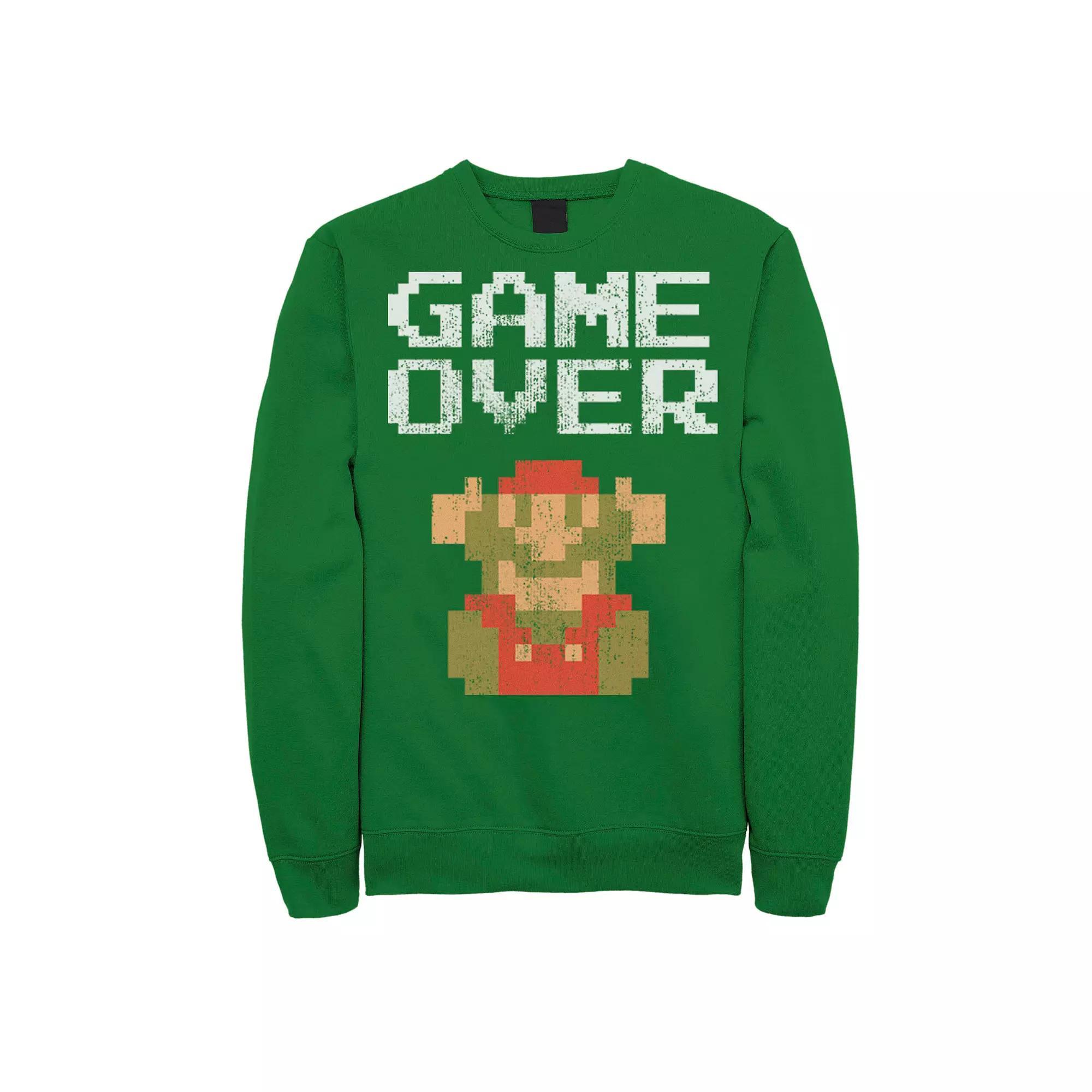 Mens Nintendo Super Mario Classic Game Over Mario Fall Sweatshirt Product Image
