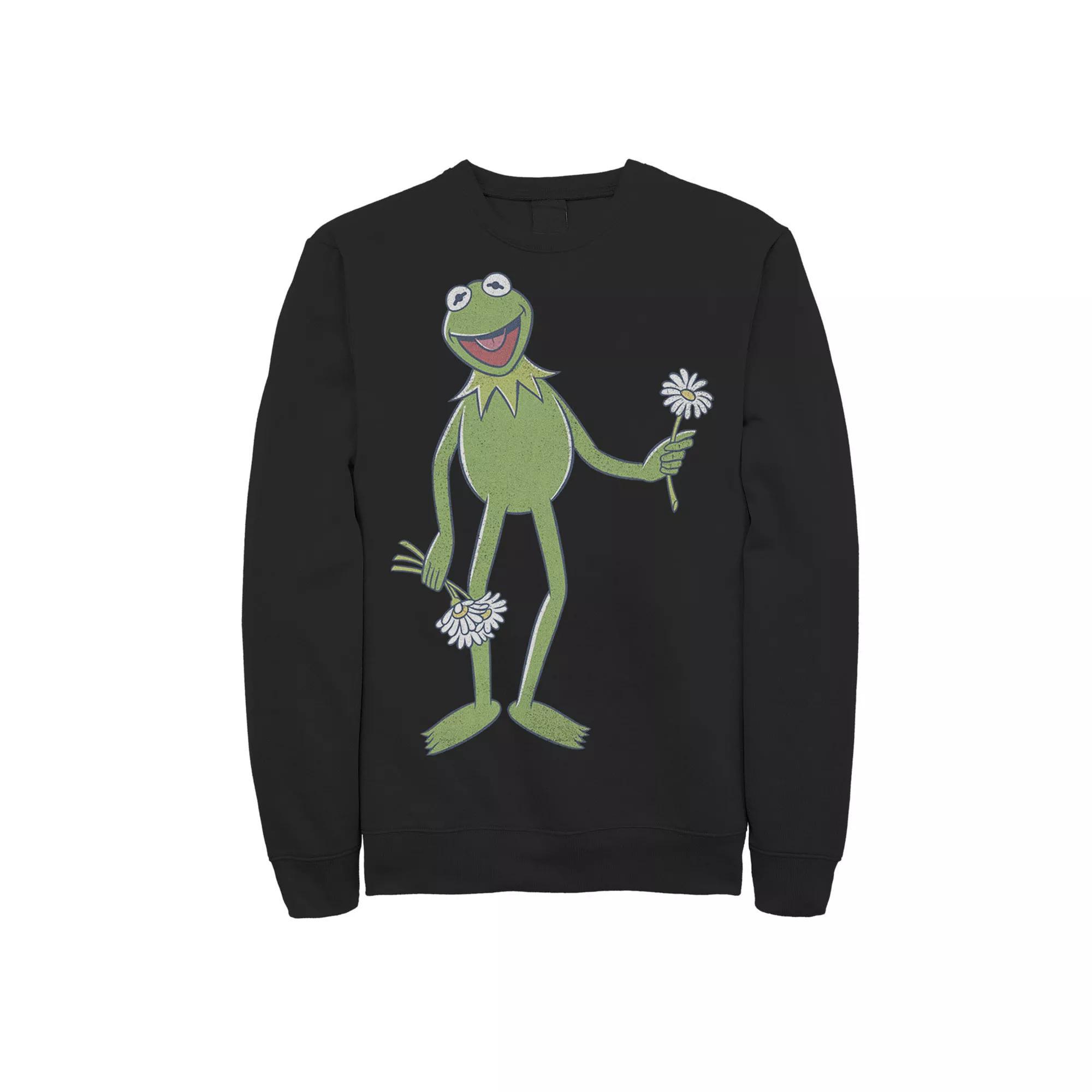 Disney's The Muppets Kermit The Frog Men's Portrait Sweatshirt, Size: Large, Black Product Image