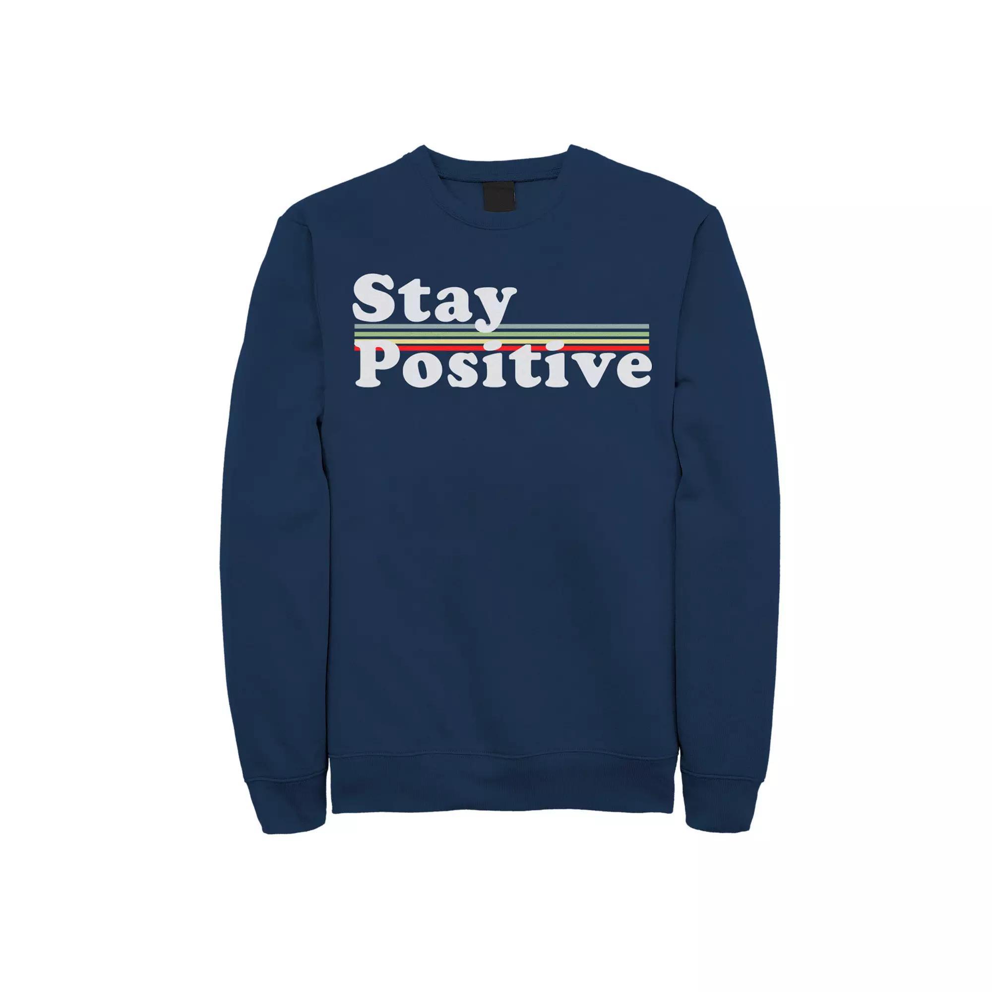 Men's Fifth Sun Stay Positive Rainbow Sweatshirt, Size: XXL, Blue Product Image