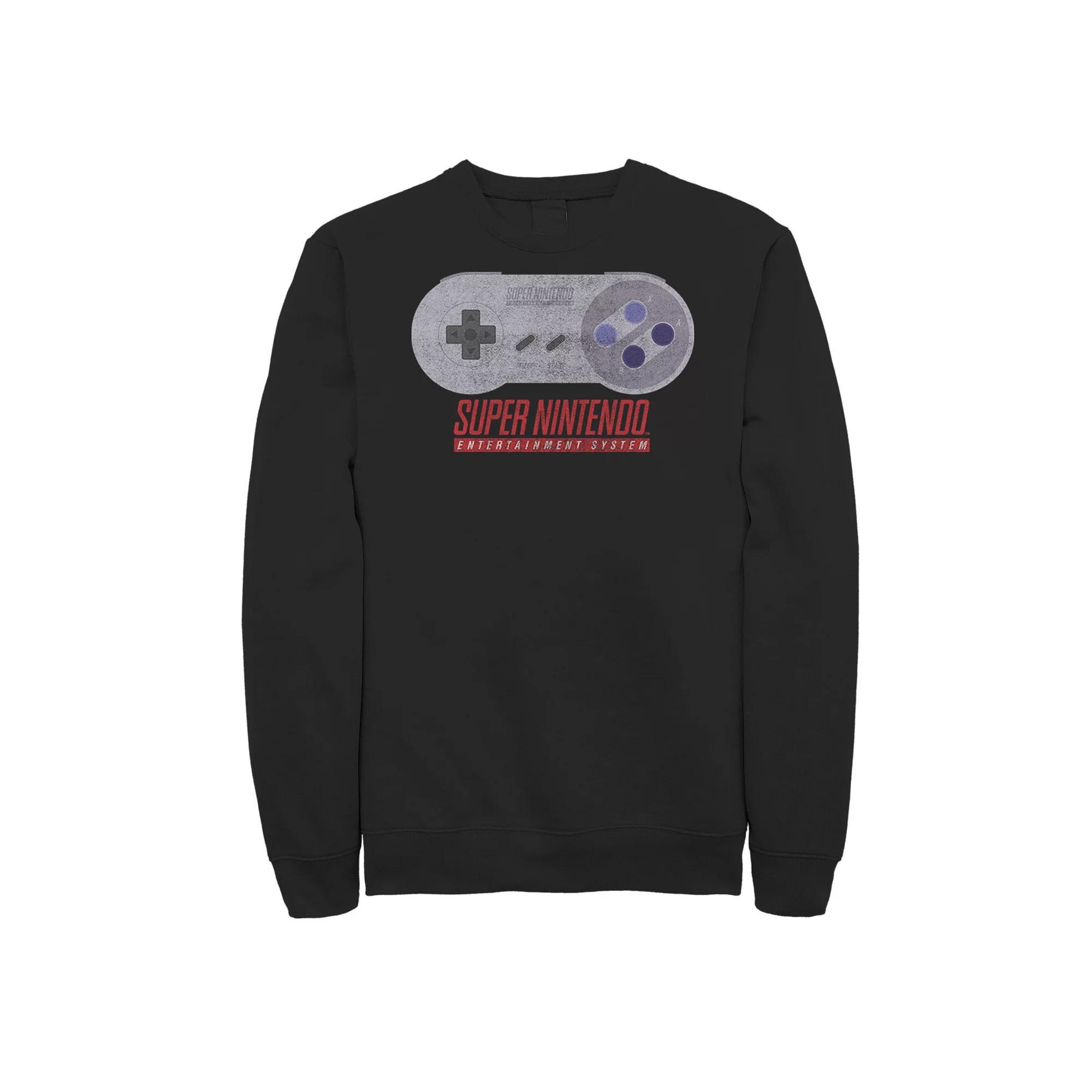 Men's Nintendo Super Nintendo Controller Retro Sweatshirt, Size: 3XL, Black Product Image