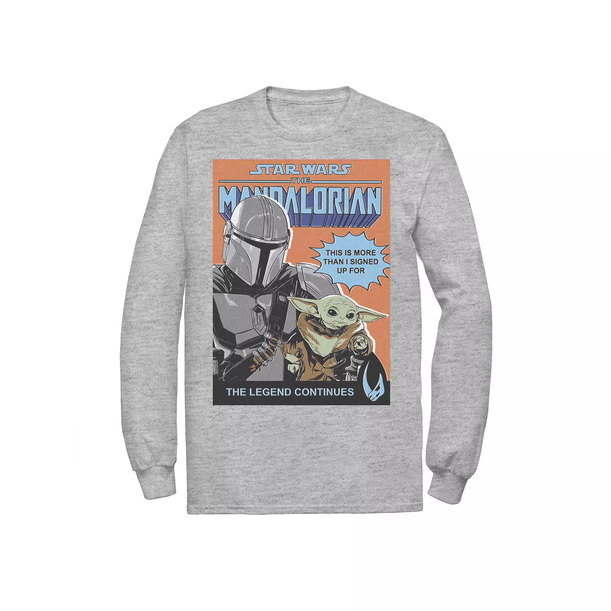 Men's Star Wars The Mandalorian And The Child Comic Book Cover Tee, Size: XXL, Athletic Grey Product Image