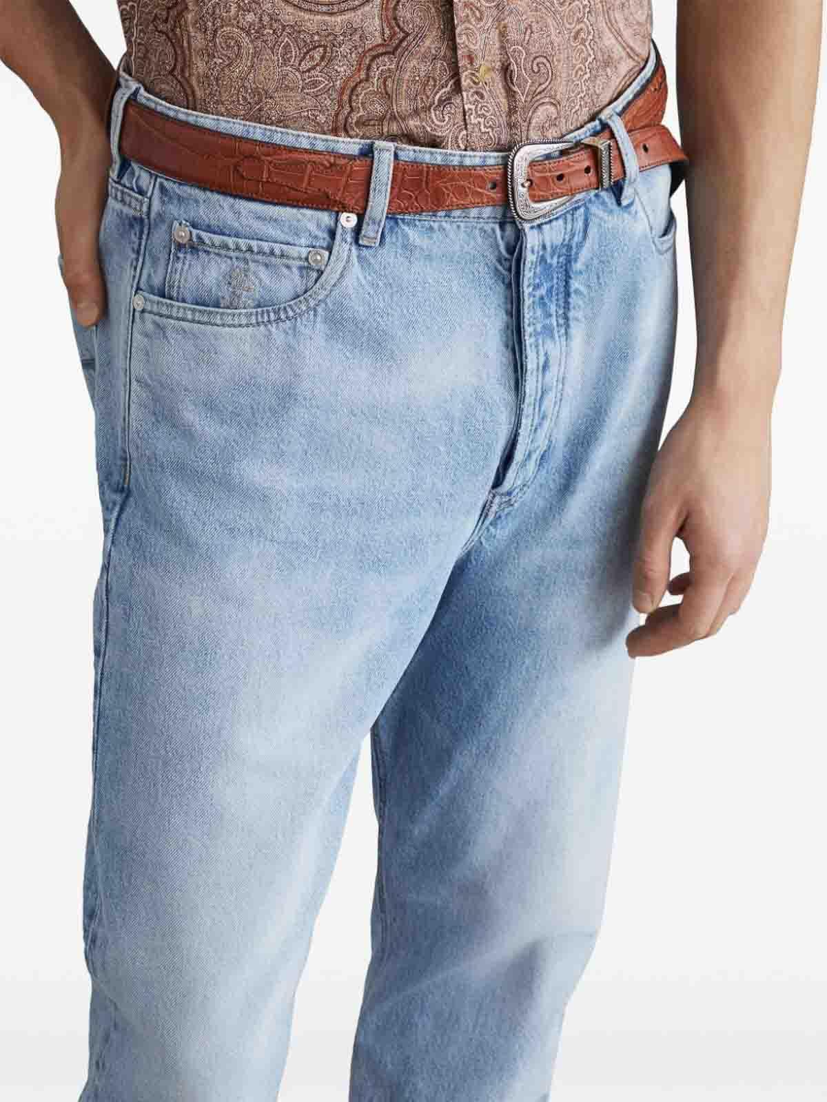 BRUNELLO CUCINELLI Cotton Straight Jeans In Light Blue Product Image