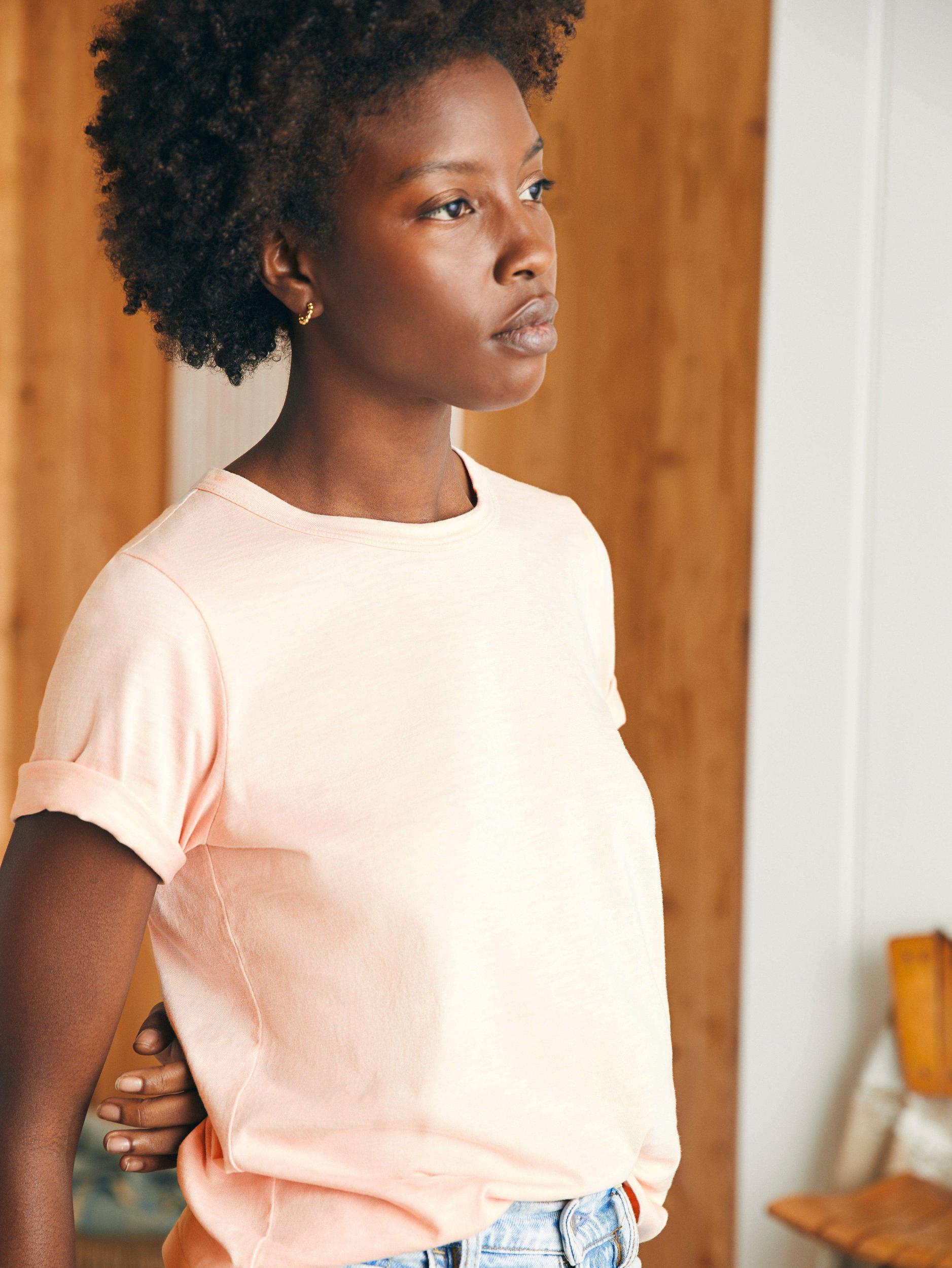 Sunwashed Crew Tee - Peach Whip Female Product Image