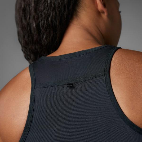 adidas Adizero Running Gel Pocket Crop Top Semi Lucid Red XL Womens Product Image