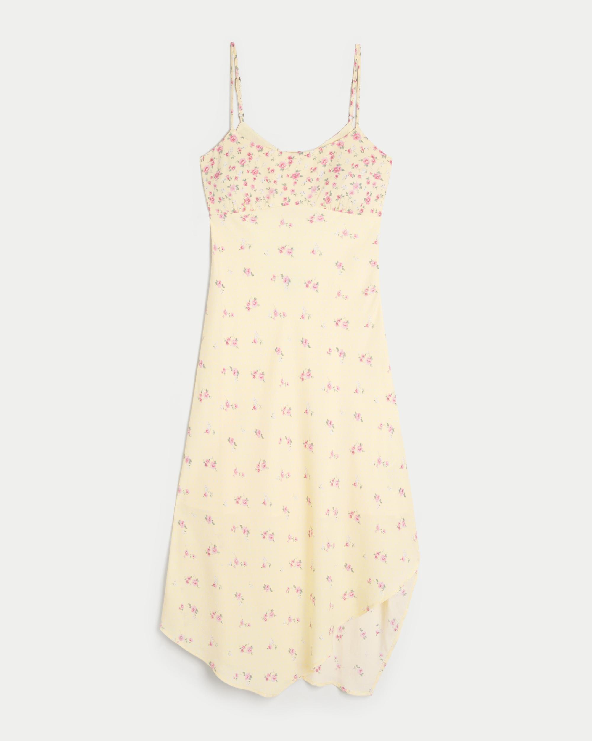 Asymmetrical Crepe Open-Back Midi Slip Dress Product Image