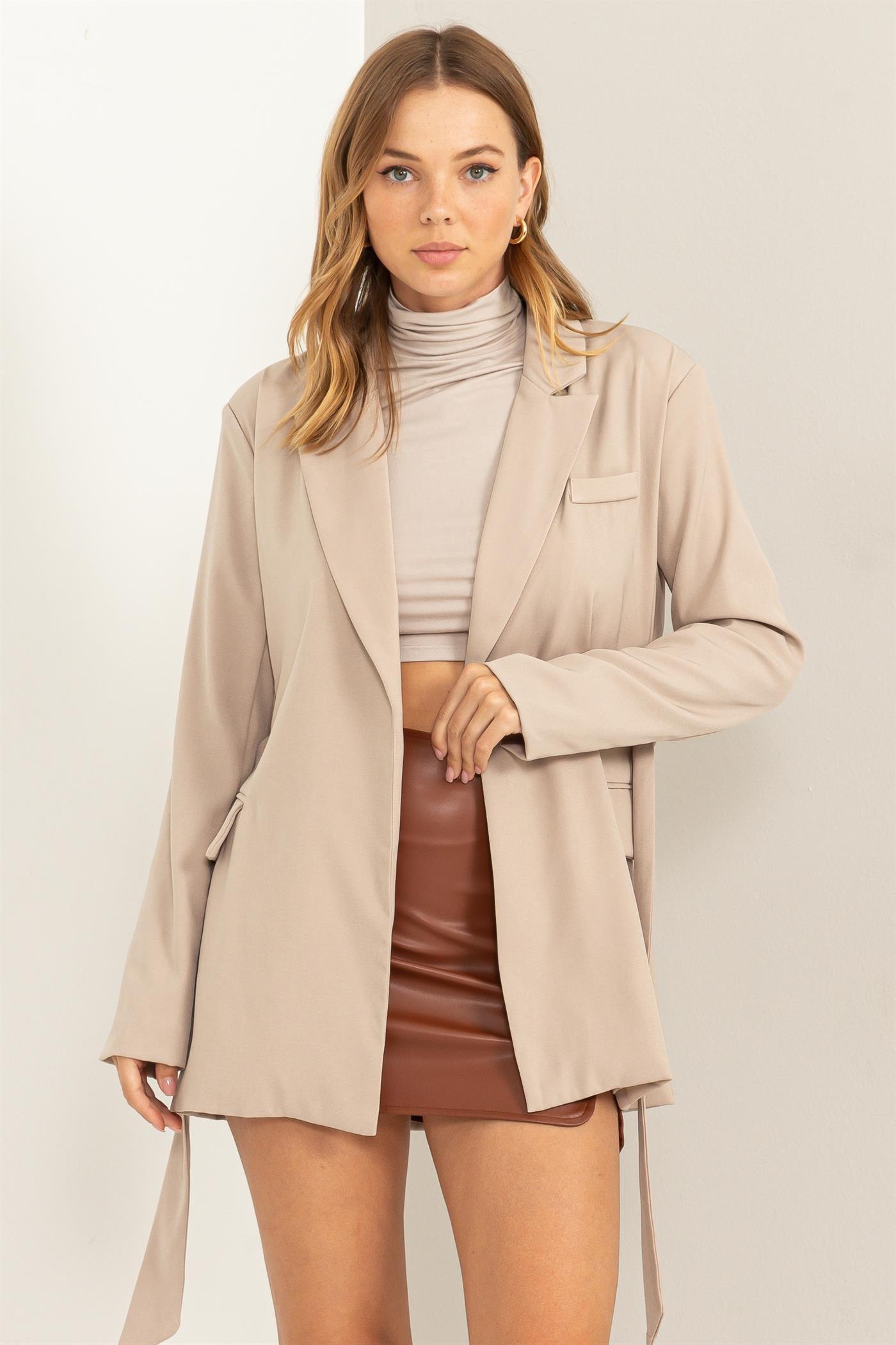 All-Access Tie Belted Blazer Product Image