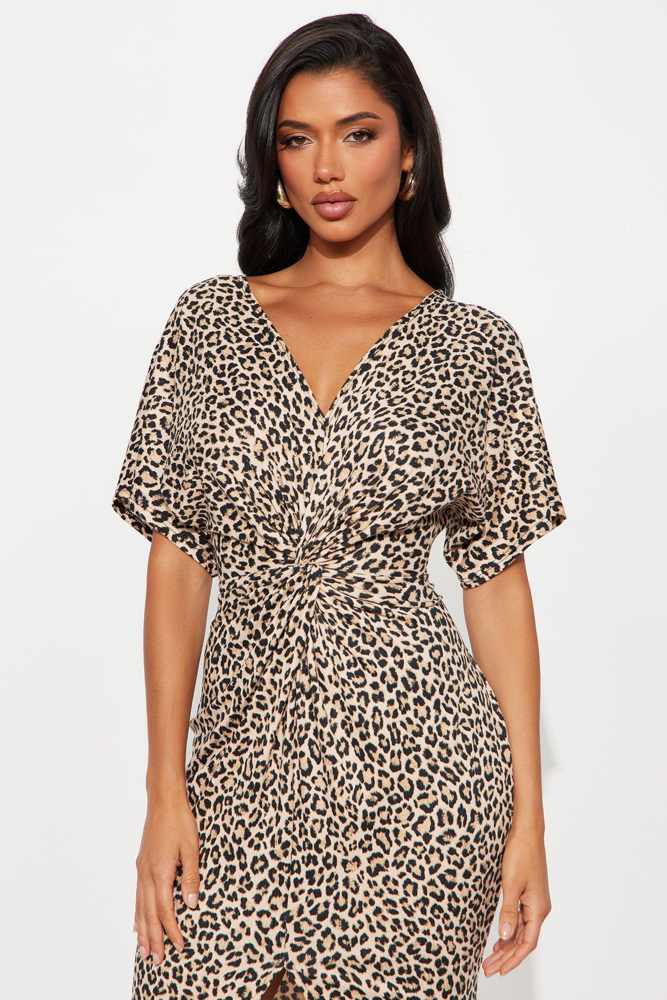 Eileena Leopard Midi Dress - Leopard Product Image