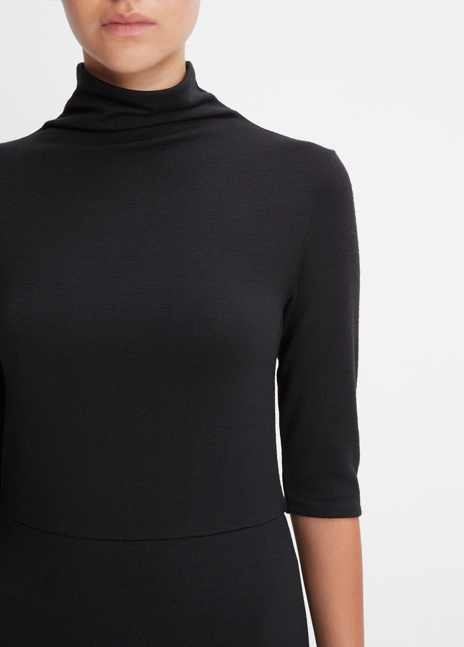 Womens Elbow-Sleeve Turtleneck Dress, Vine, Size XS Vince Product Image