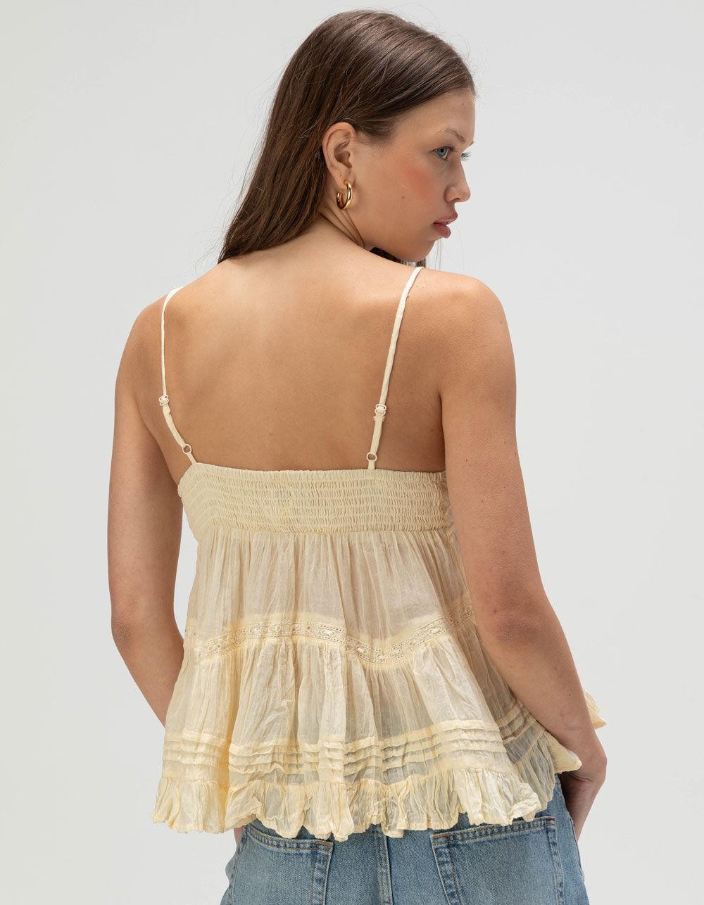BDG Urban Outfitters Elsie Crinkle Womens Cami - LT YELLOW Product Image