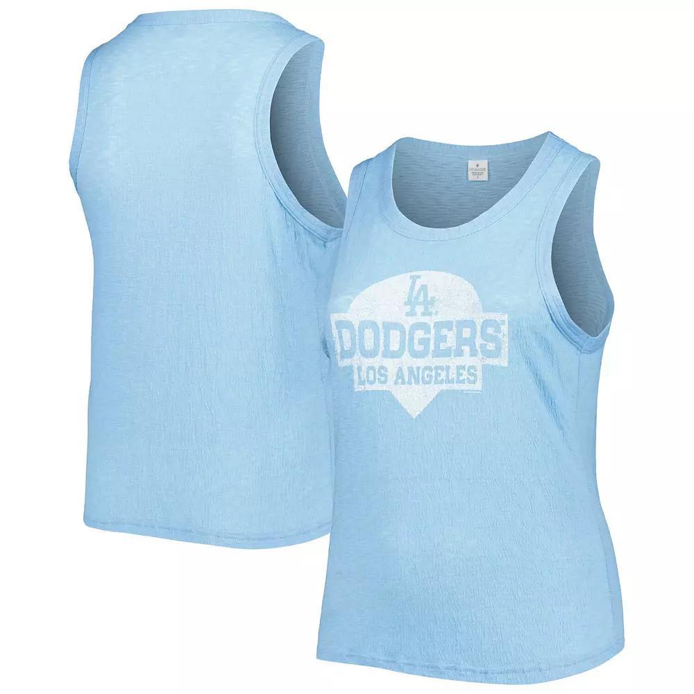 Women's Soft as a Grape Royal Los Angeles Dodgers Plus Size High Neck Tri-Blend Tank Top, Size: 1XL, Blue Product Image