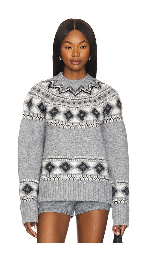 HOUSE OF HARLOW 1960 Dalida Fairisle Sweater In Grey Product Image