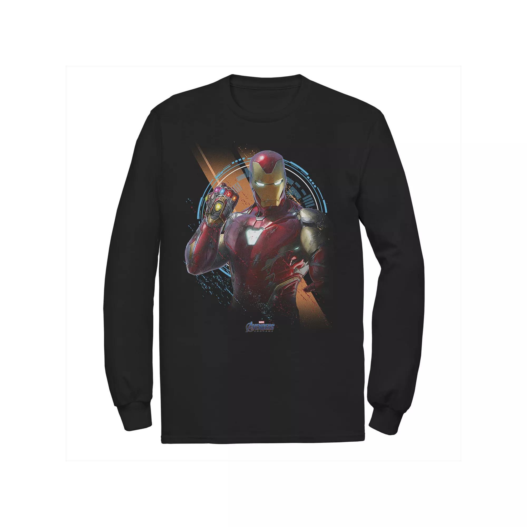 Men's Marvel Avengers Endgame Iron Man Time Travel Platform Logo Tee, Size: Large, Black Product Image