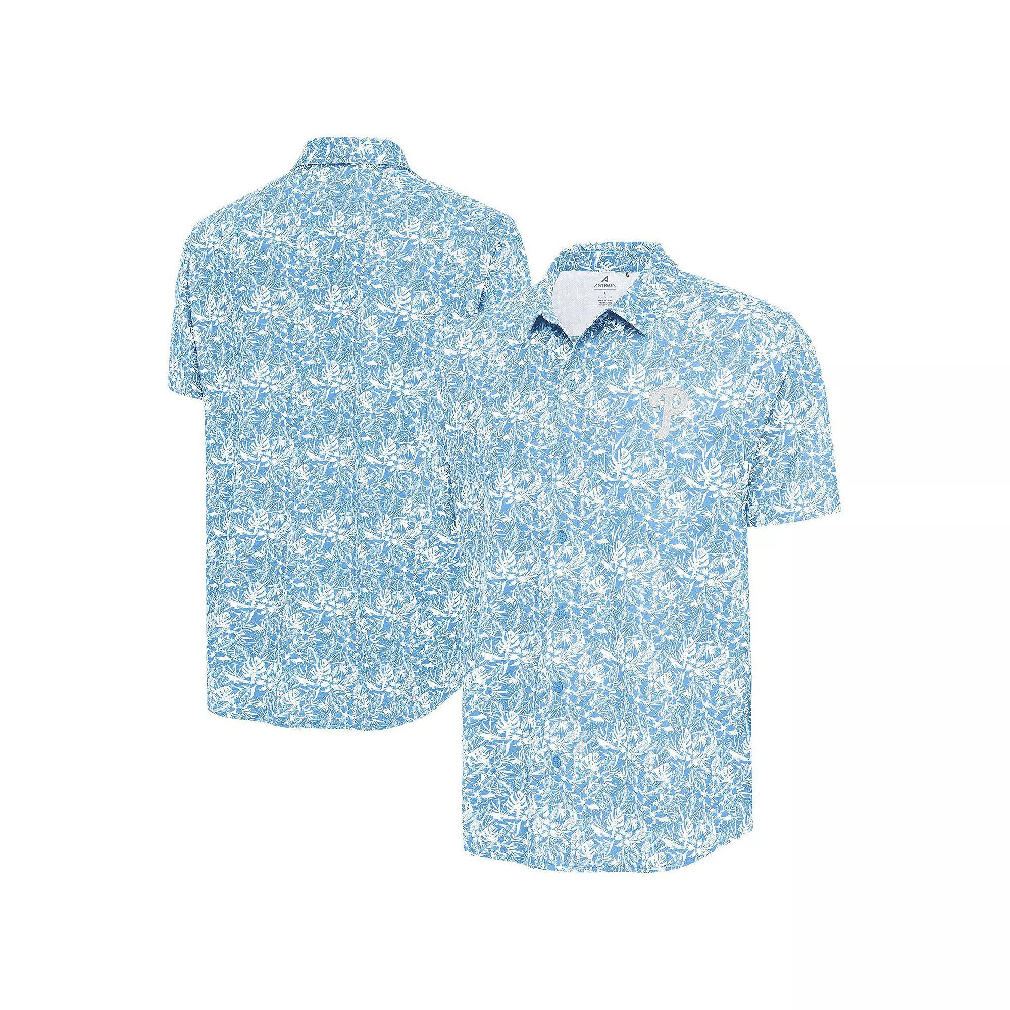 Men's Antigua Powder Blue Philadelphia Phillies Resort Button-Up Shirt, Size: 3XL, Light Product Image