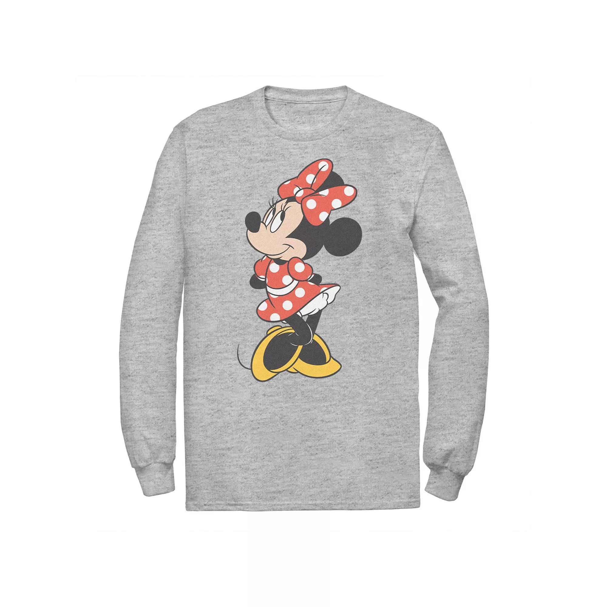 Disney's Minnie Mouse Big & Tall Traditional Pose Long Sleeve, Men's, Size: 4XL, Athletic Grey Product Image