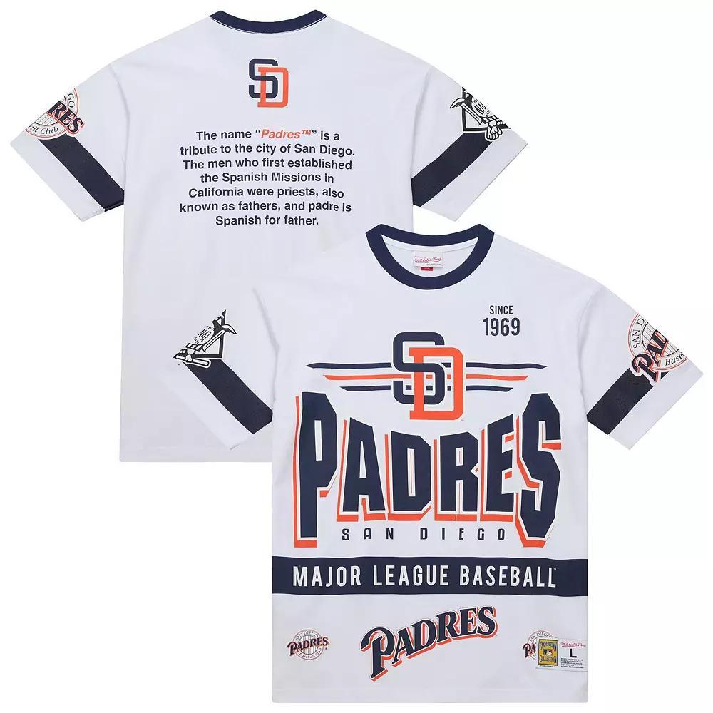 Men's Mitchell & Ness White San Diego Padres Cooperstown Collection Team Origins Premium T-Shirt, Size: Large Product Image