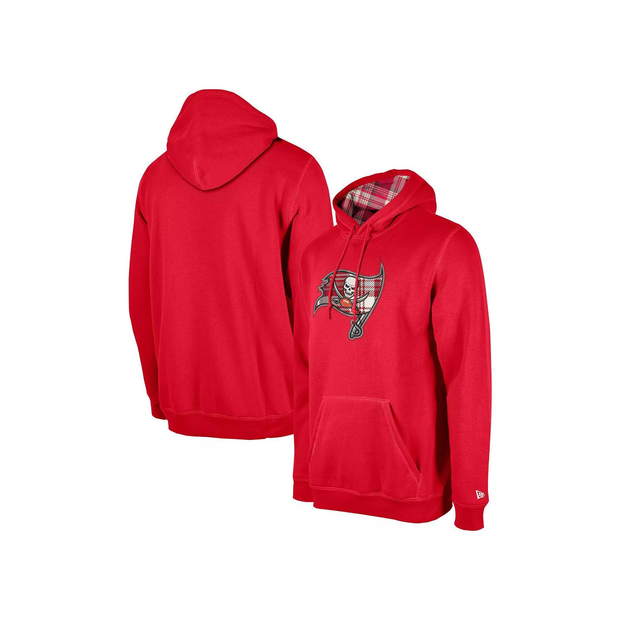 Men's New Era Red Tampa Bay Buccaneers 3rd Down Plaid Pullover Hoodie, Size: 2XL Product Image