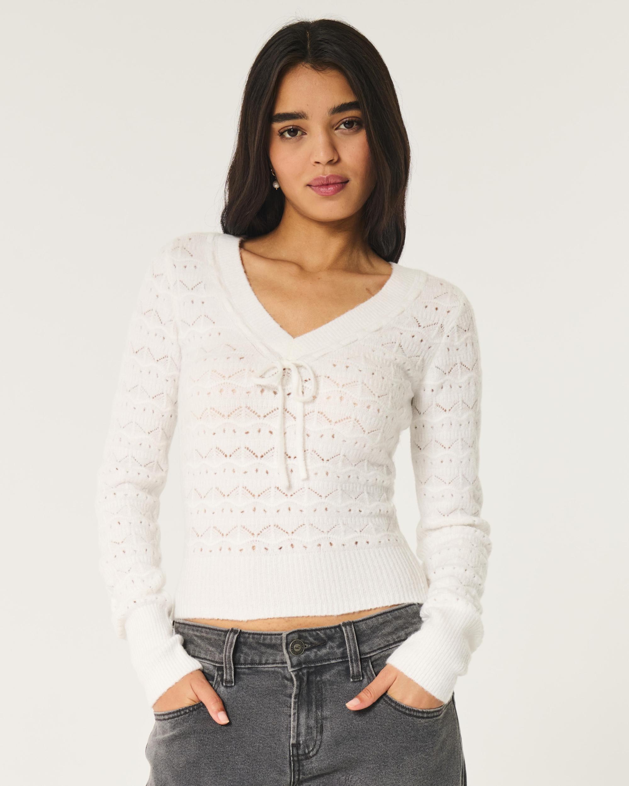 Stitchy V-Neck Sweater Product Image