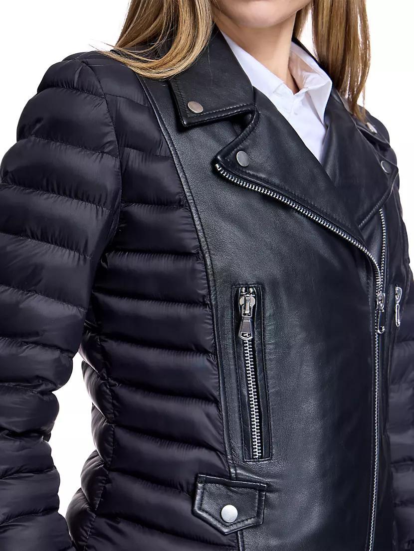 Leather Puffer Jacket Product Image