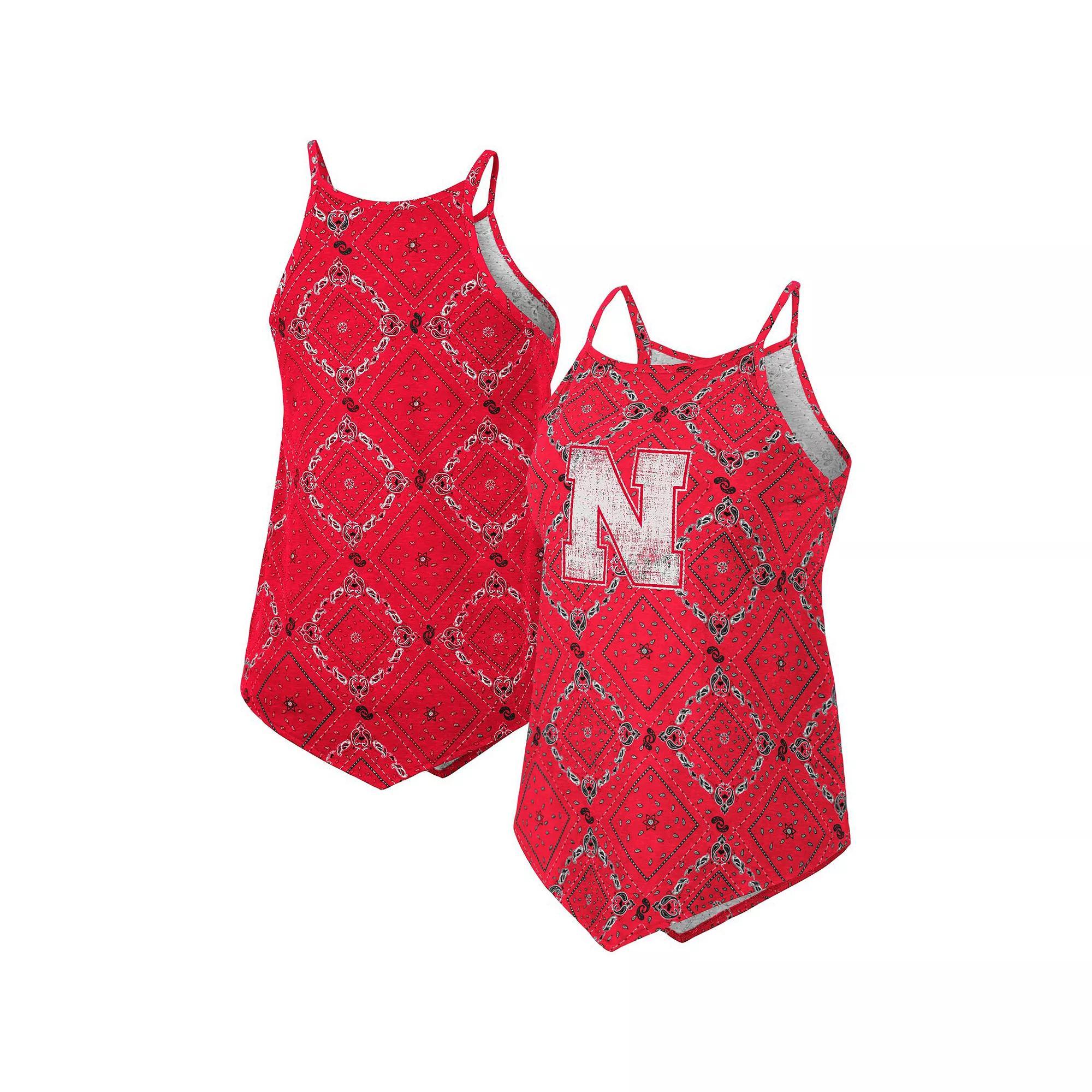 Women's Colosseum x Wrangler Scarlet Nebraska Huskers Bandana Tank Top, Size: Medium, Red Product Image